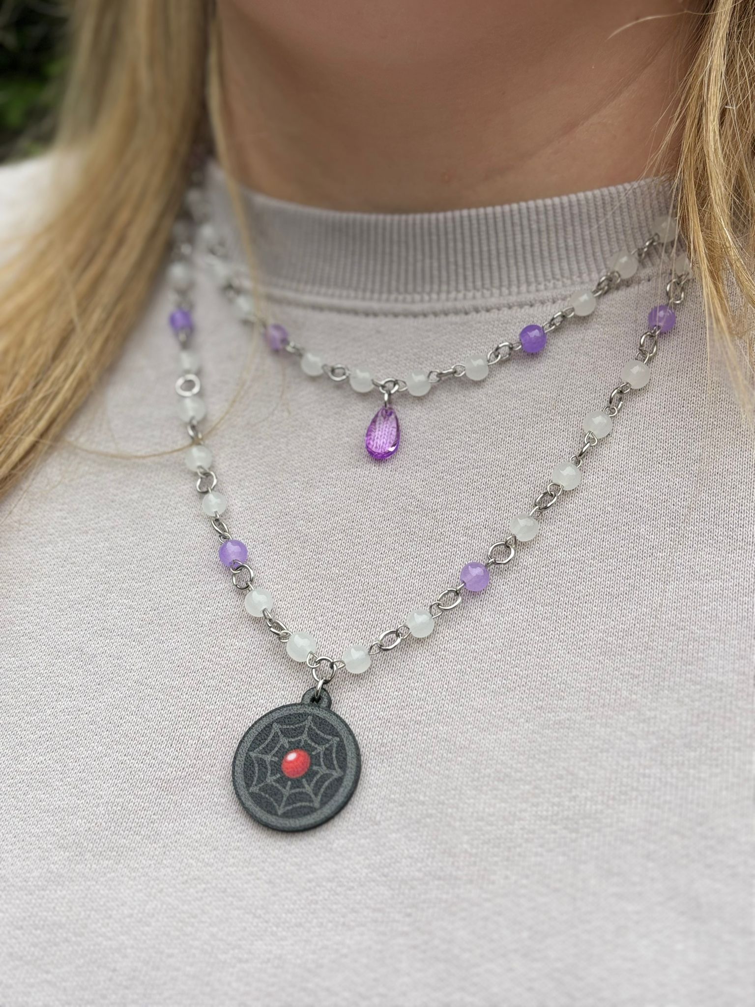 🕸 Crimson Web Necklace - Handmade Dark x Cute Jewelry