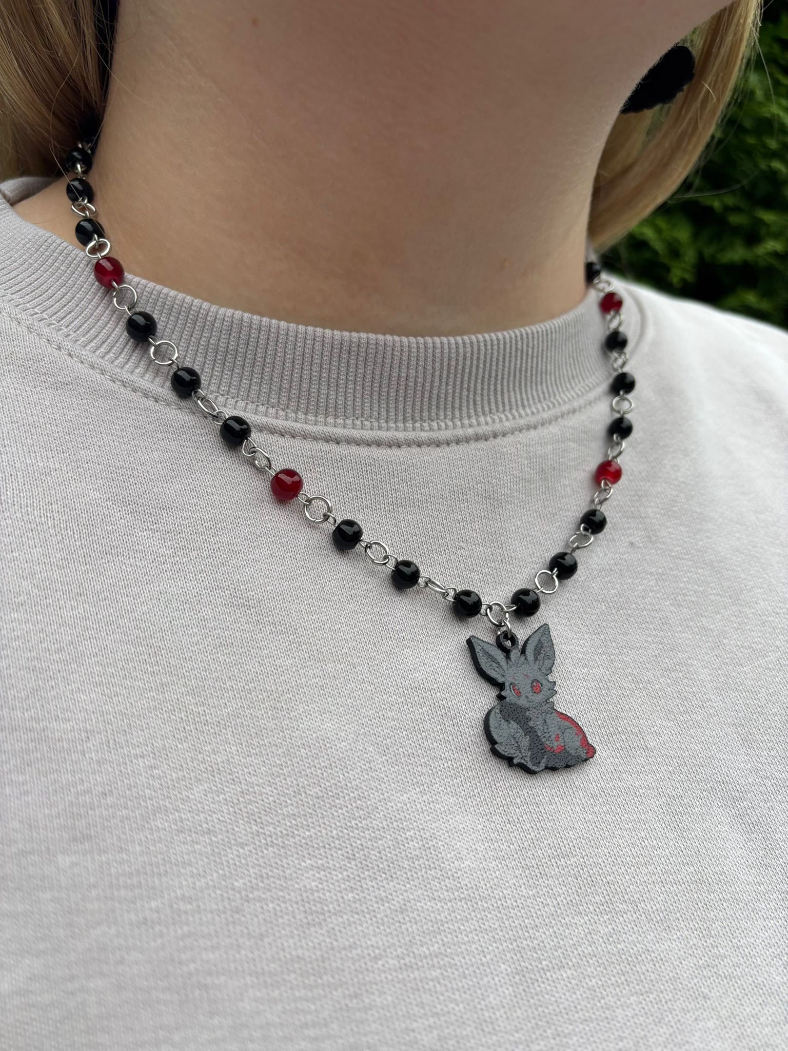 🌙 Blood Moon Fox Necklace - Handmade Dark x Cute Jewelry