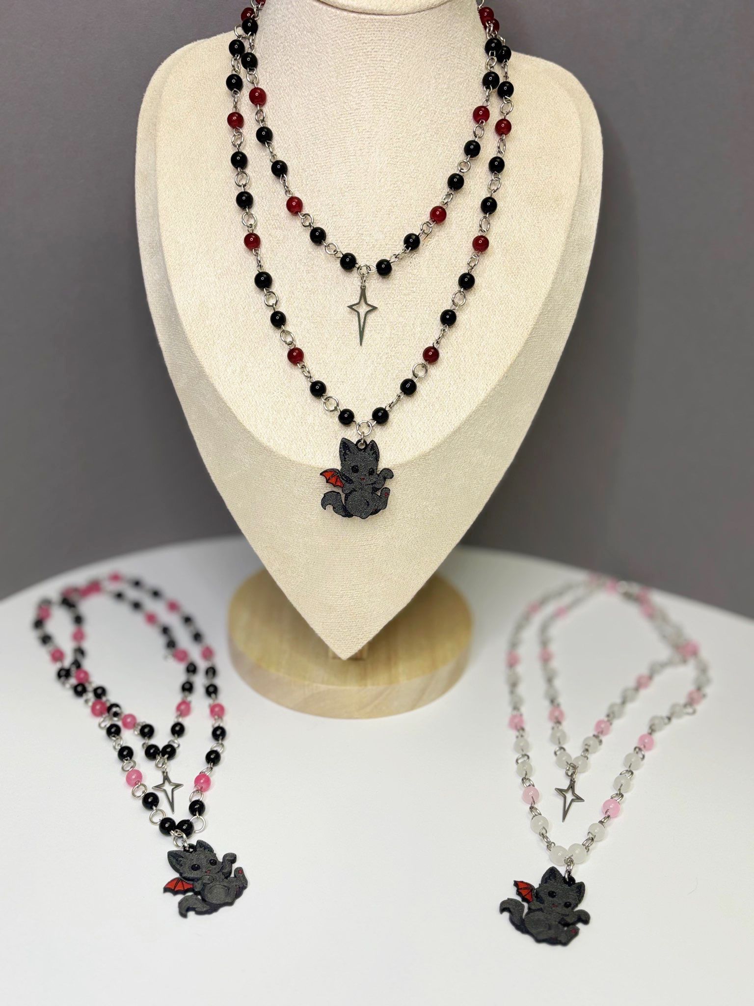 🐾 Dark Purr Necklace - Handmade Dark x Cute Jewelry
