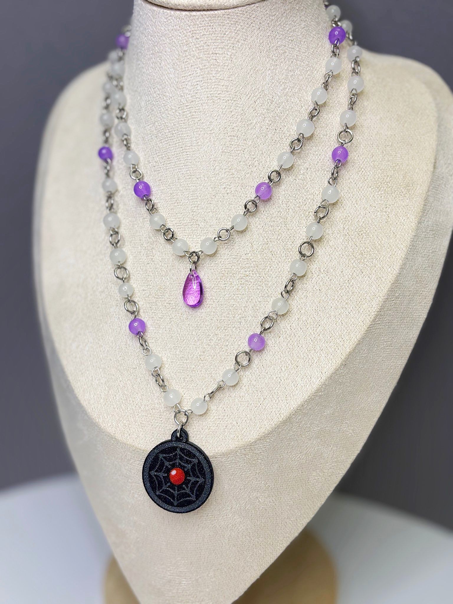 🕸 Crimson Web Necklace - Handmade Dark x Cute Jewelry