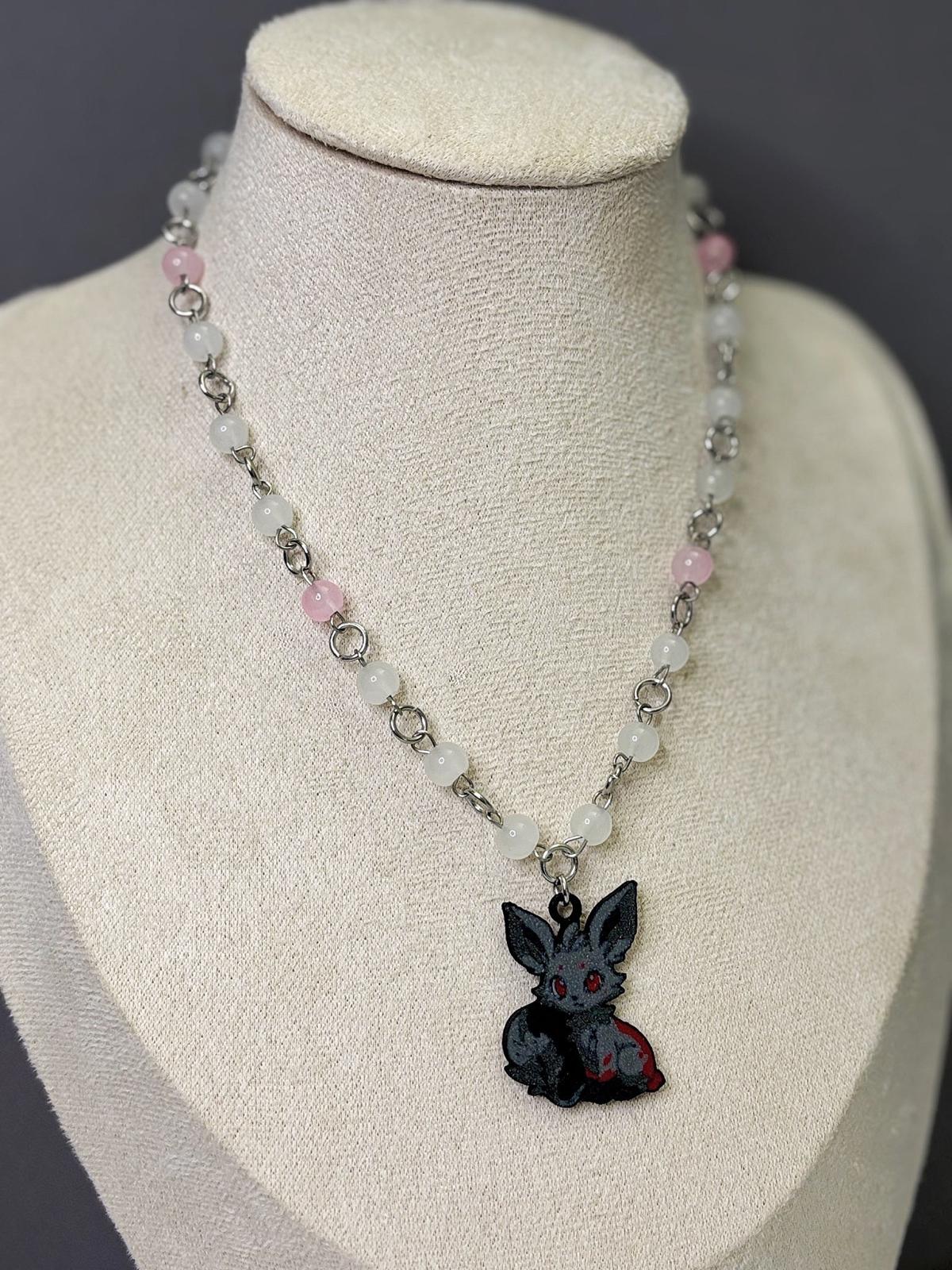 🌙 Blood Moon Fox Necklace - Handmade Dark x Cute Jewelry