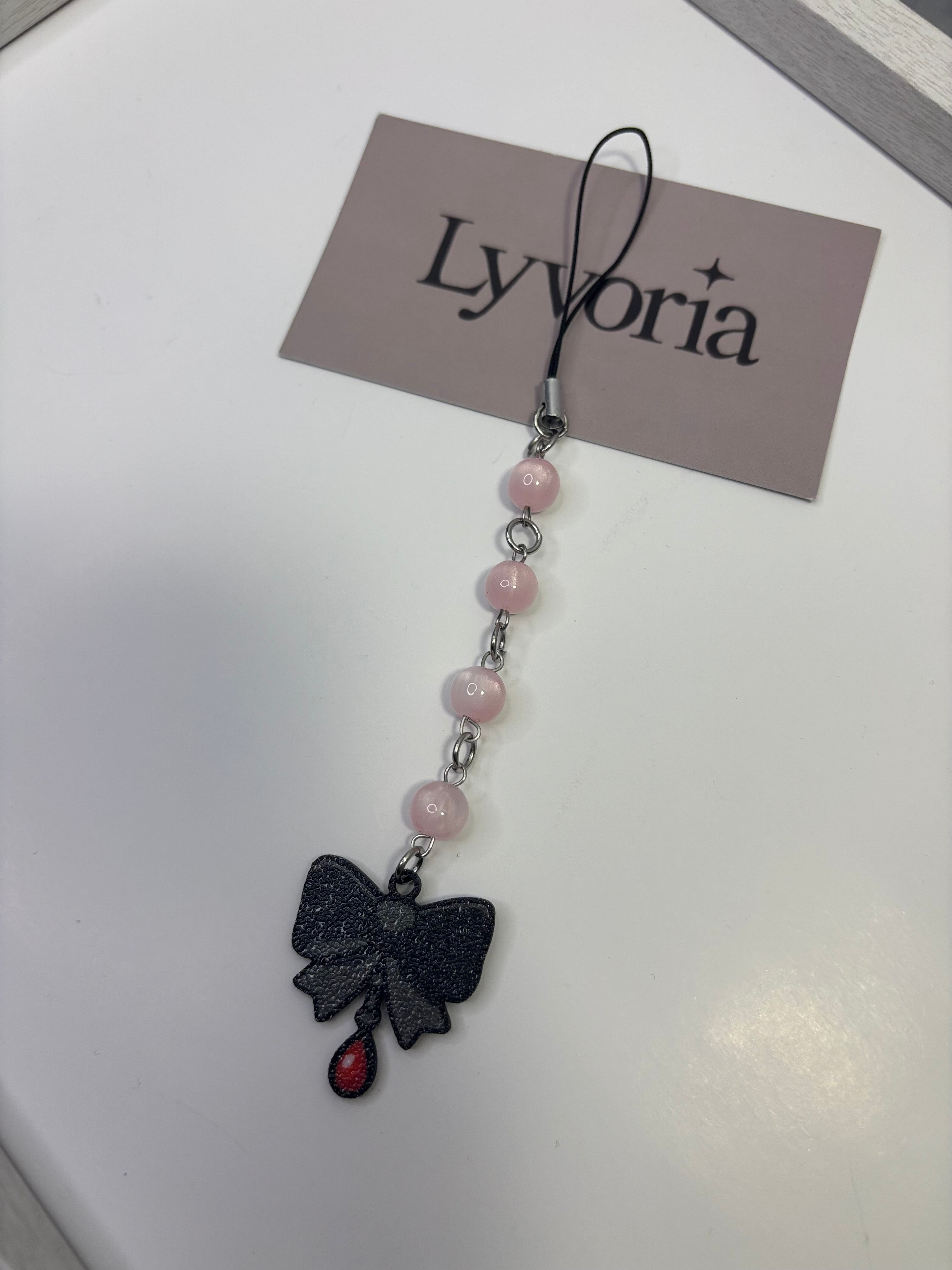 ❤️ Bloody Ribbon Keychain — Dark x Cute Handmade Accessory
