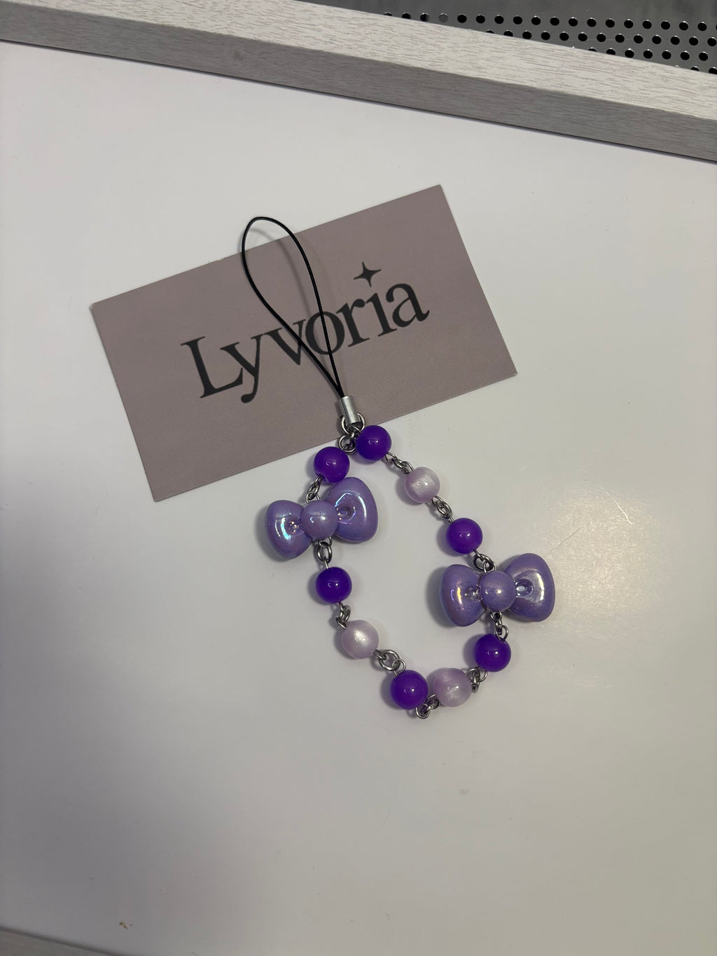 💜Violet Dream Bow Keychain - Dark x Cute Handmade Accessory
