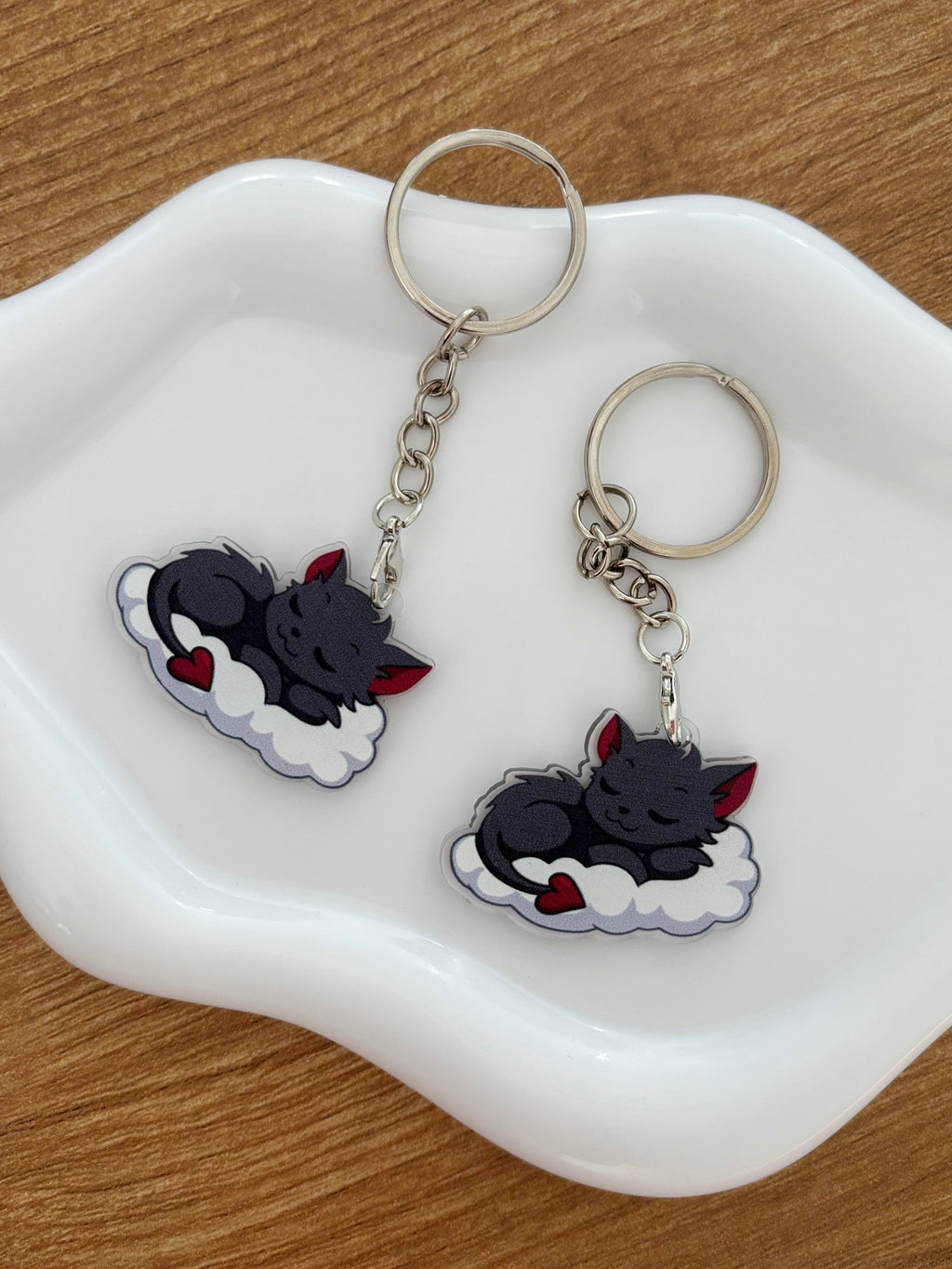 Sleeping Cat - Dark Cute Acryl Anhänger