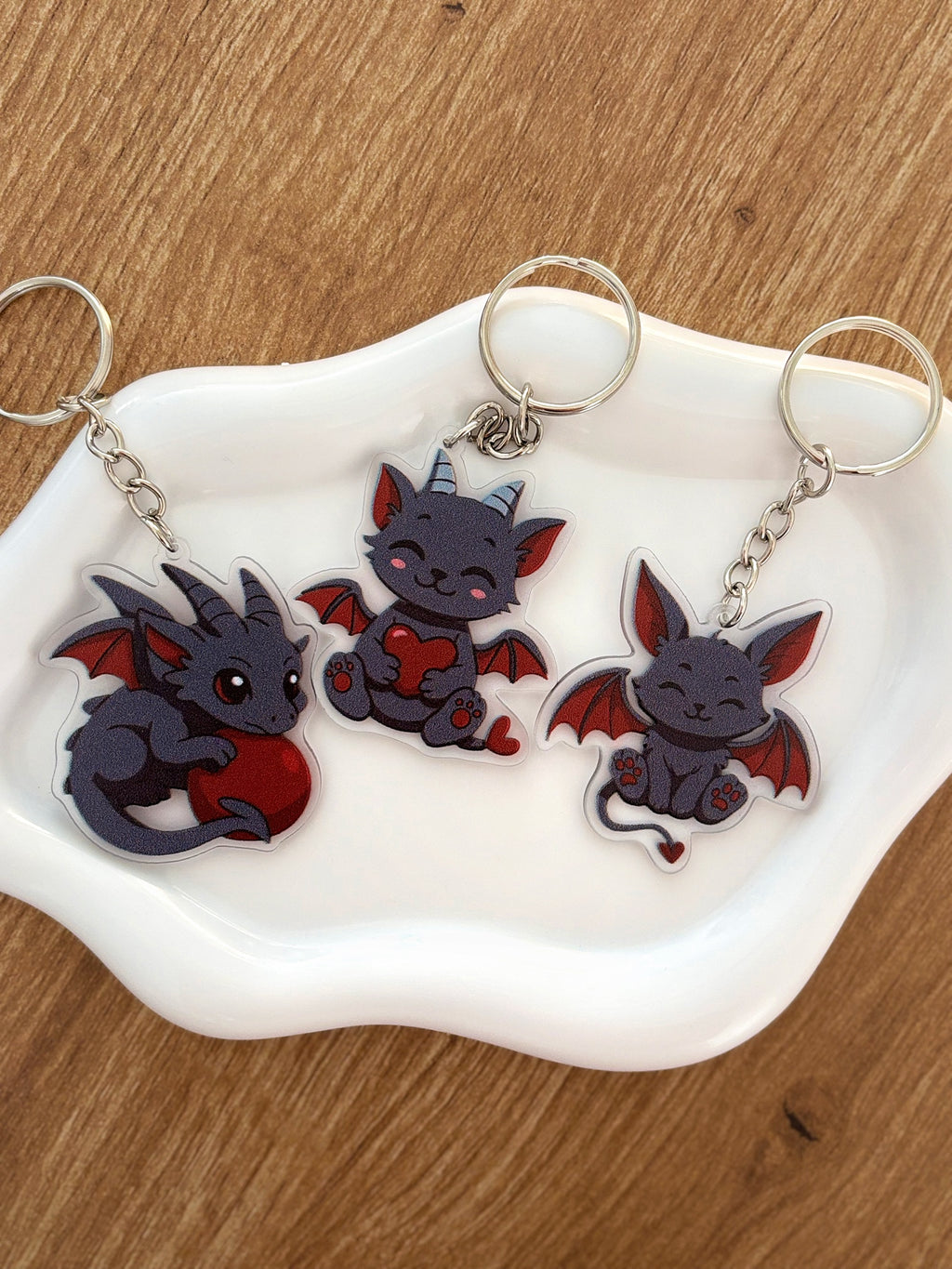 Night Friends - Dark Cute Acryl Anhänger Set