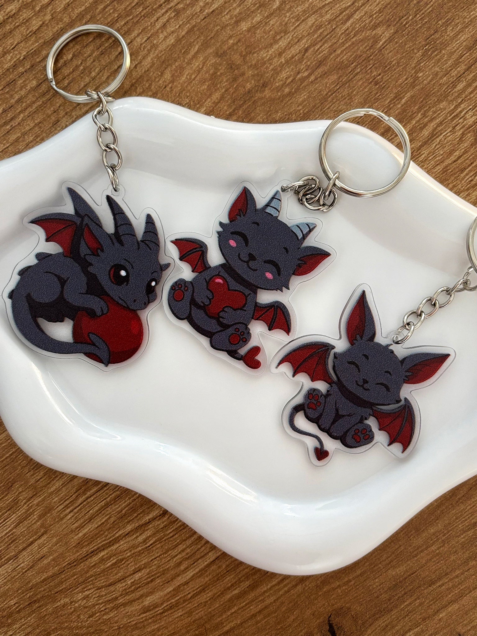 Night Friends - Dark Cute Acryl Anhänger Set