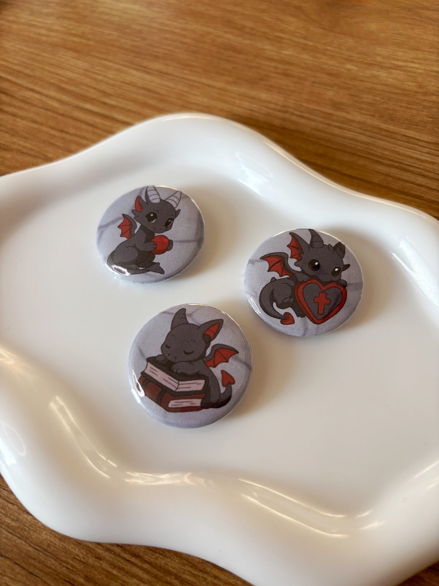 Quiet Moments - Dark Cute Button Set