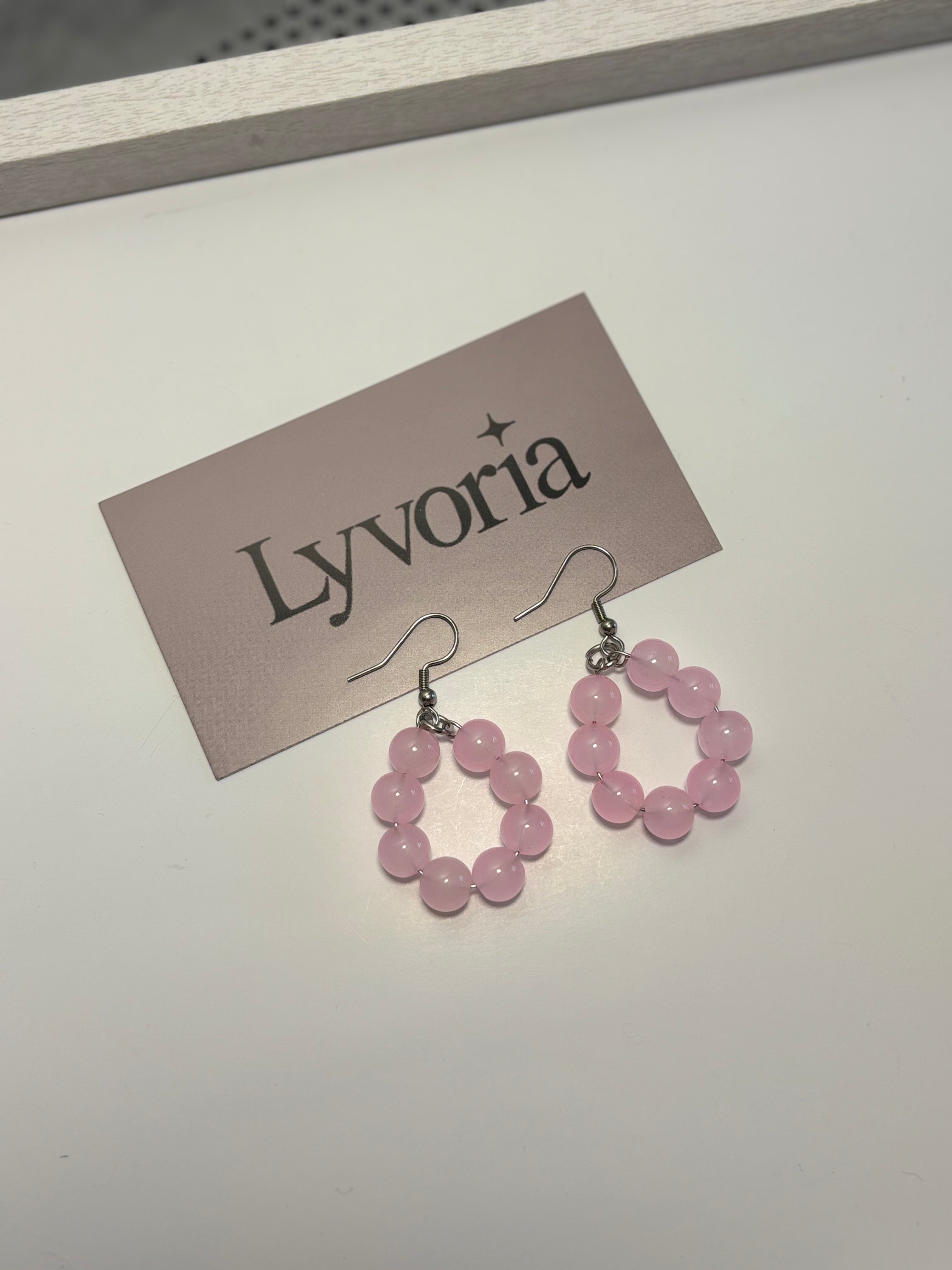 🩷 Pearl Loop Earrings - Rose Dark x Cute Handmade Jewelry