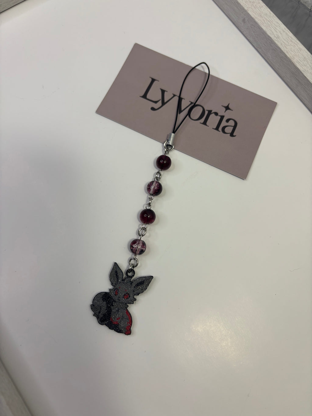 🖤 Dark Fox Keychain — Dark x Cute Handmade Accessory