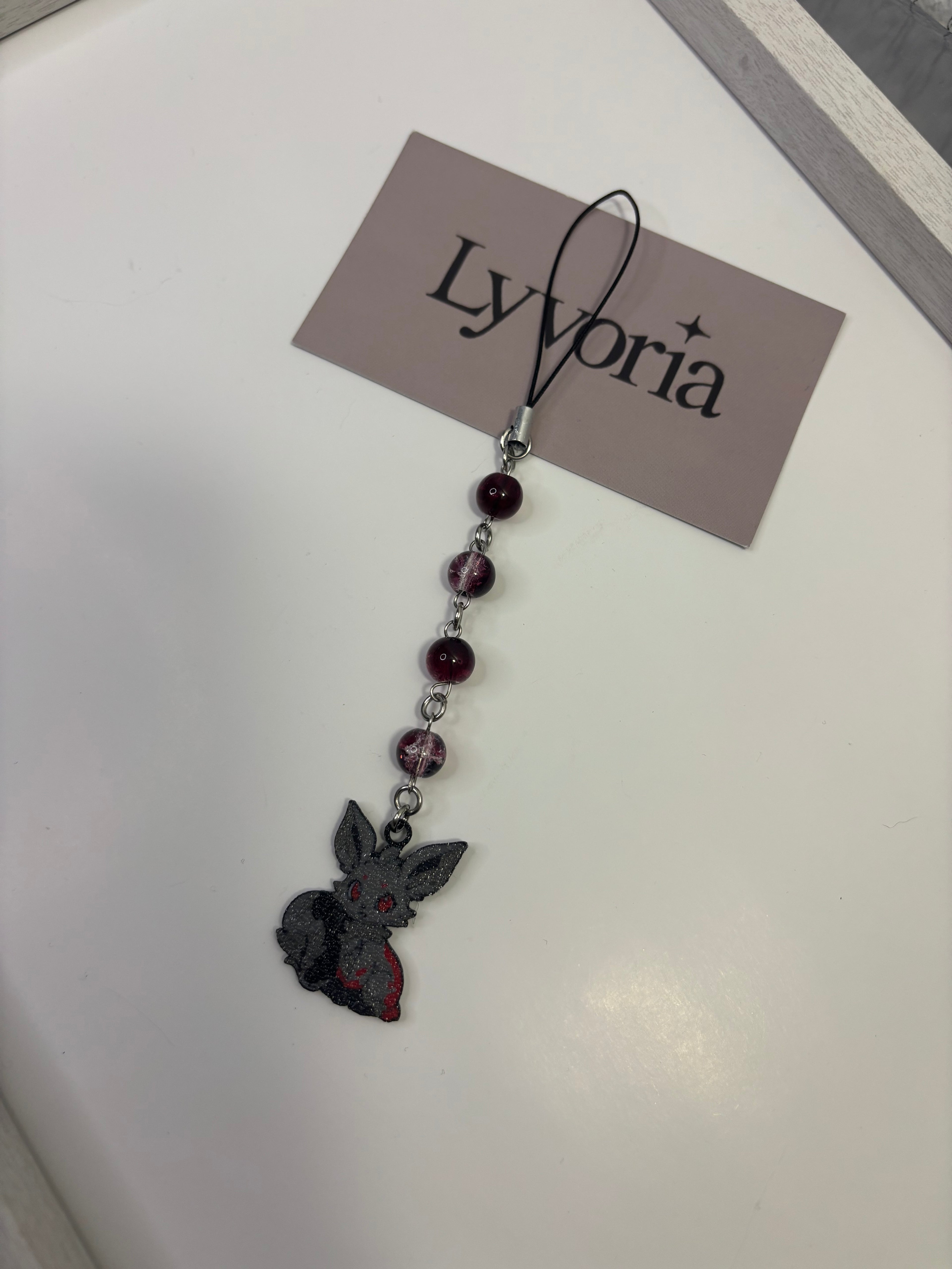 🖤 Dark Fox Keychain — Dark x Cute Handmade Accessory