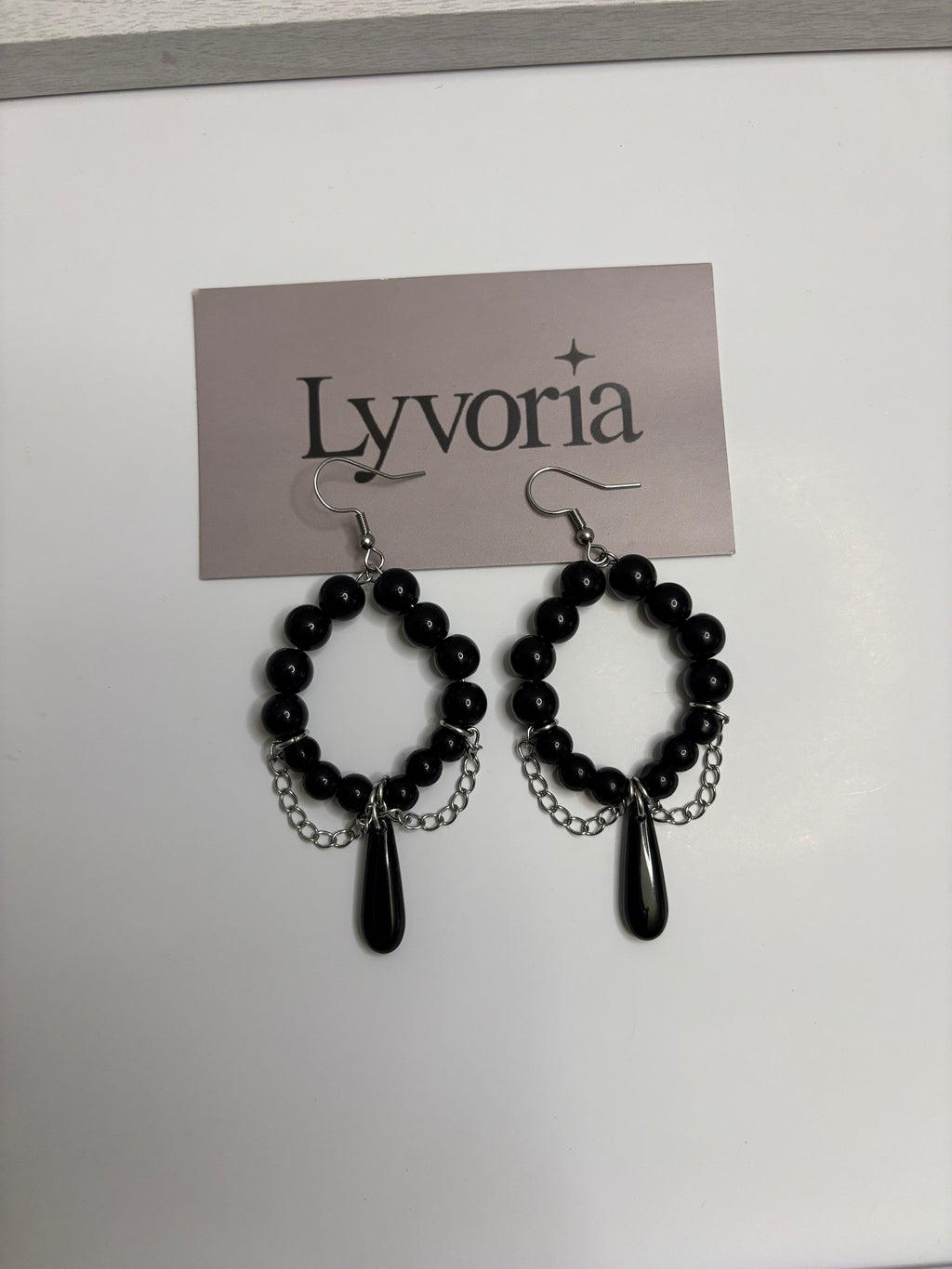 🖤 Midnight Tear Earrings - Dark x Cute Handmade Jewelry