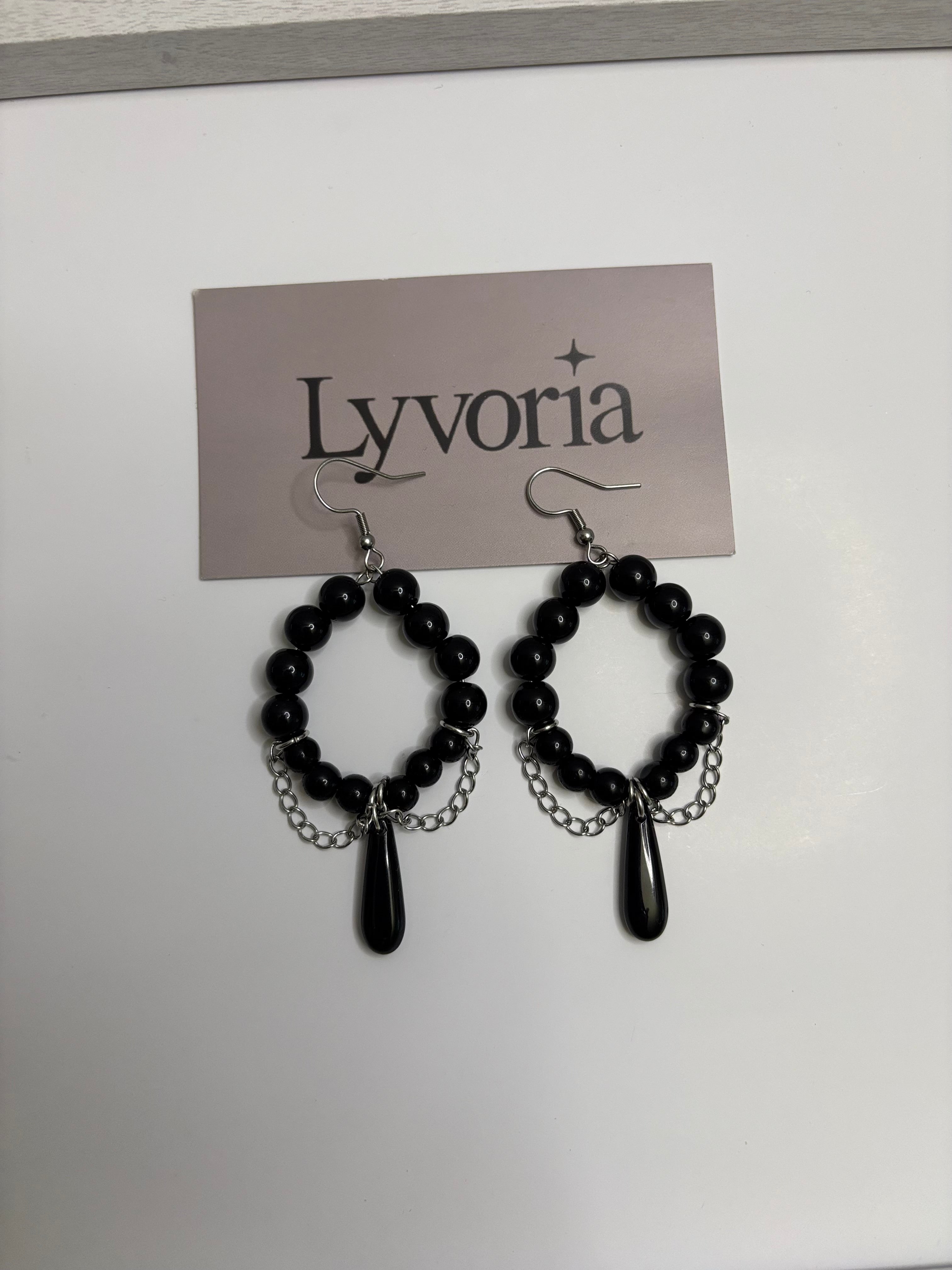 🖤 Midnight Tear Earrings - Dark x Cute Handmade Jewelry