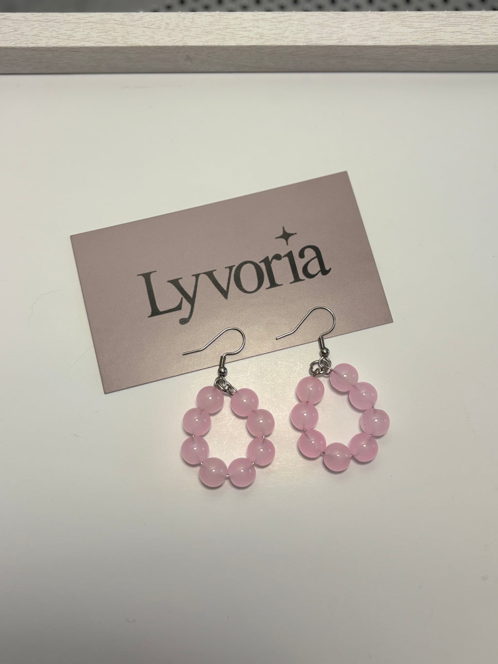 🩷 Pearl Loop Earrings - Rose Dark x Cute Handmade Jewelry