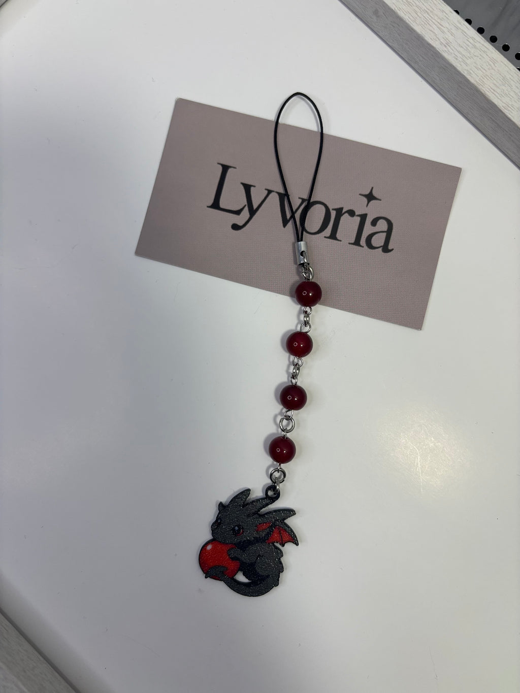 🖤 Shadow Dragon Keychain — Dark x Cute Handmade Accessory