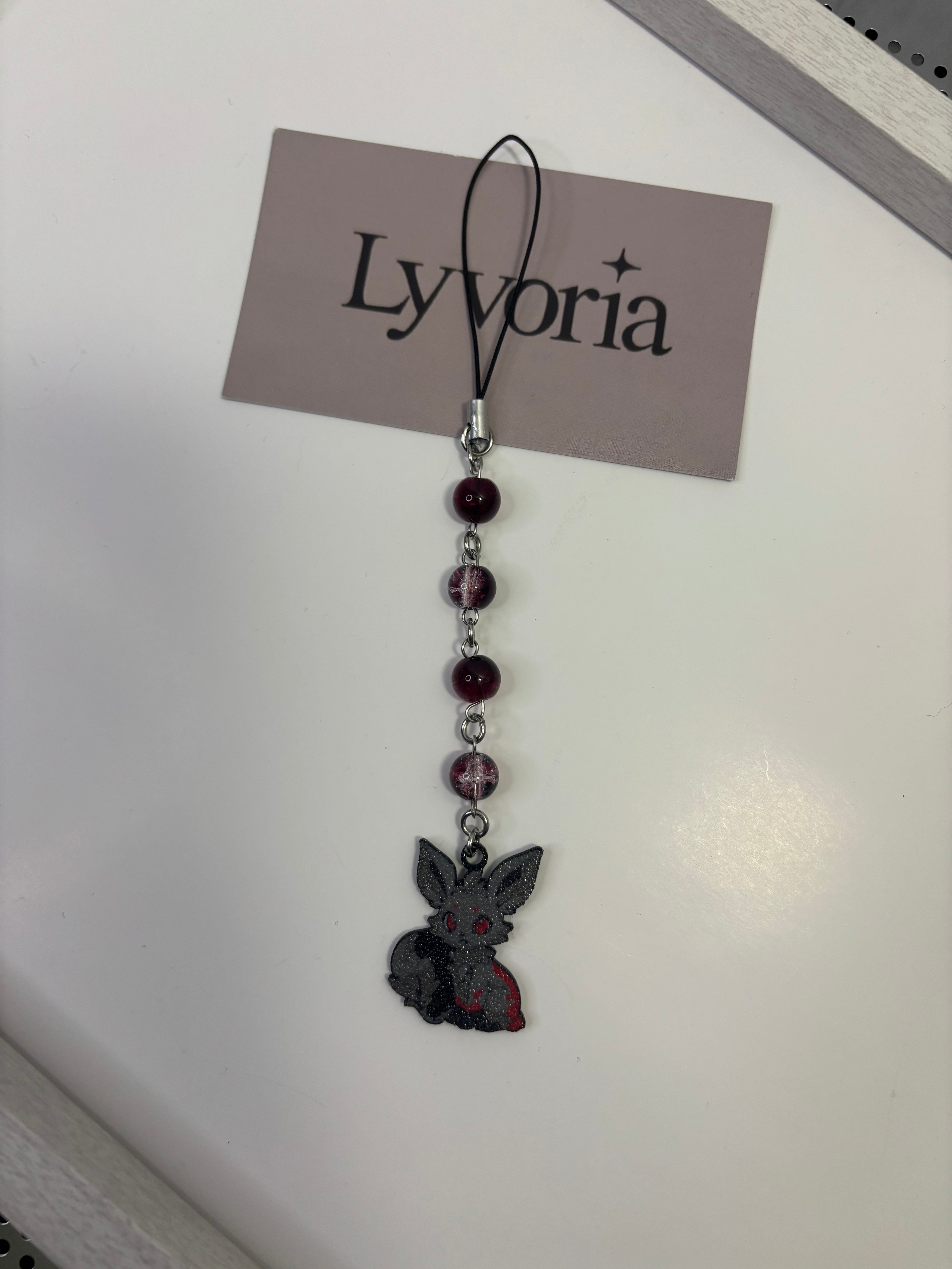 🖤 Dark Fox Keychain — Dark x Cute Handmade Accessory