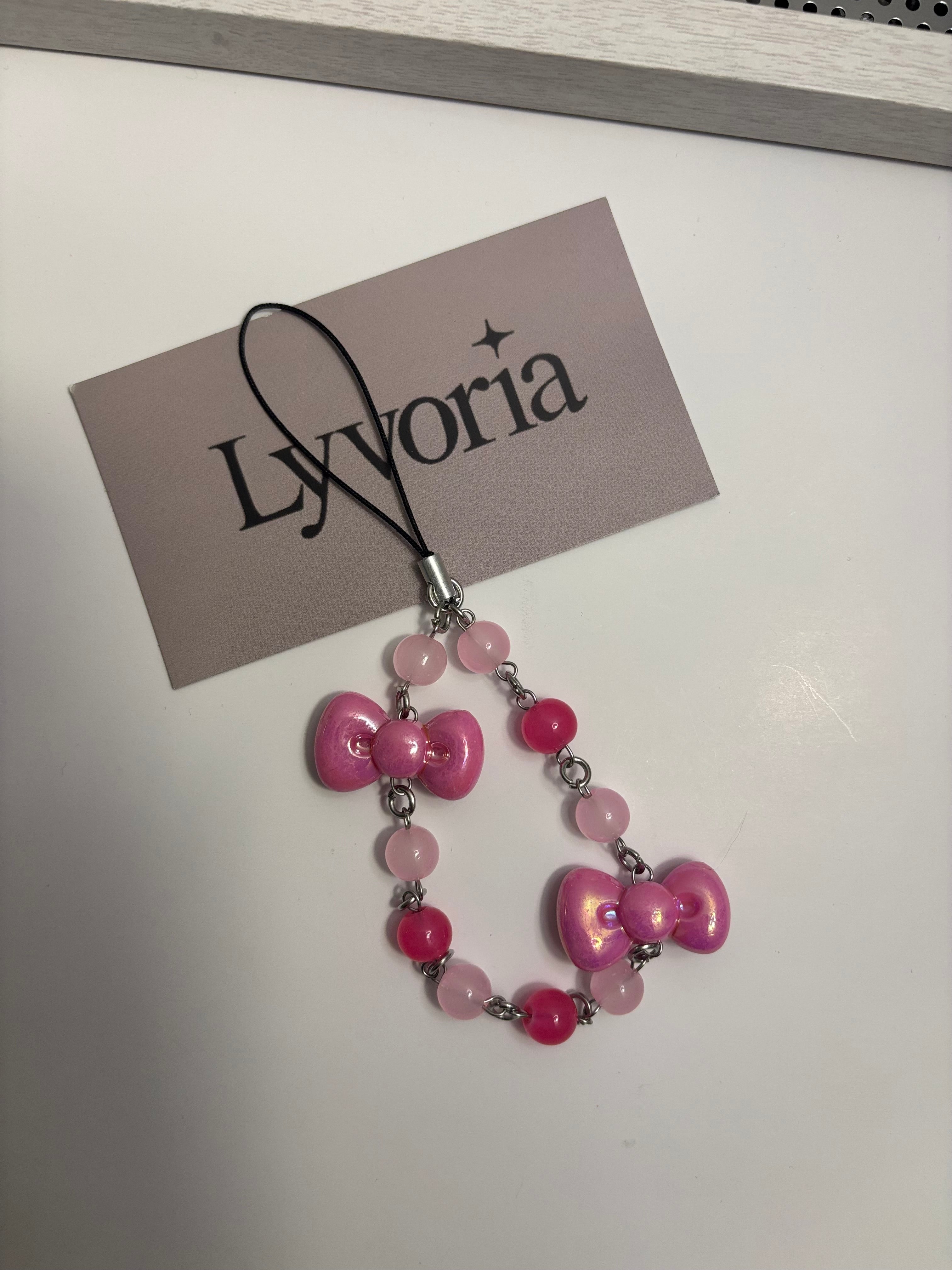 🩷 Sugar Moon Bow Keychain - Dark x Cute Handmade Accessory