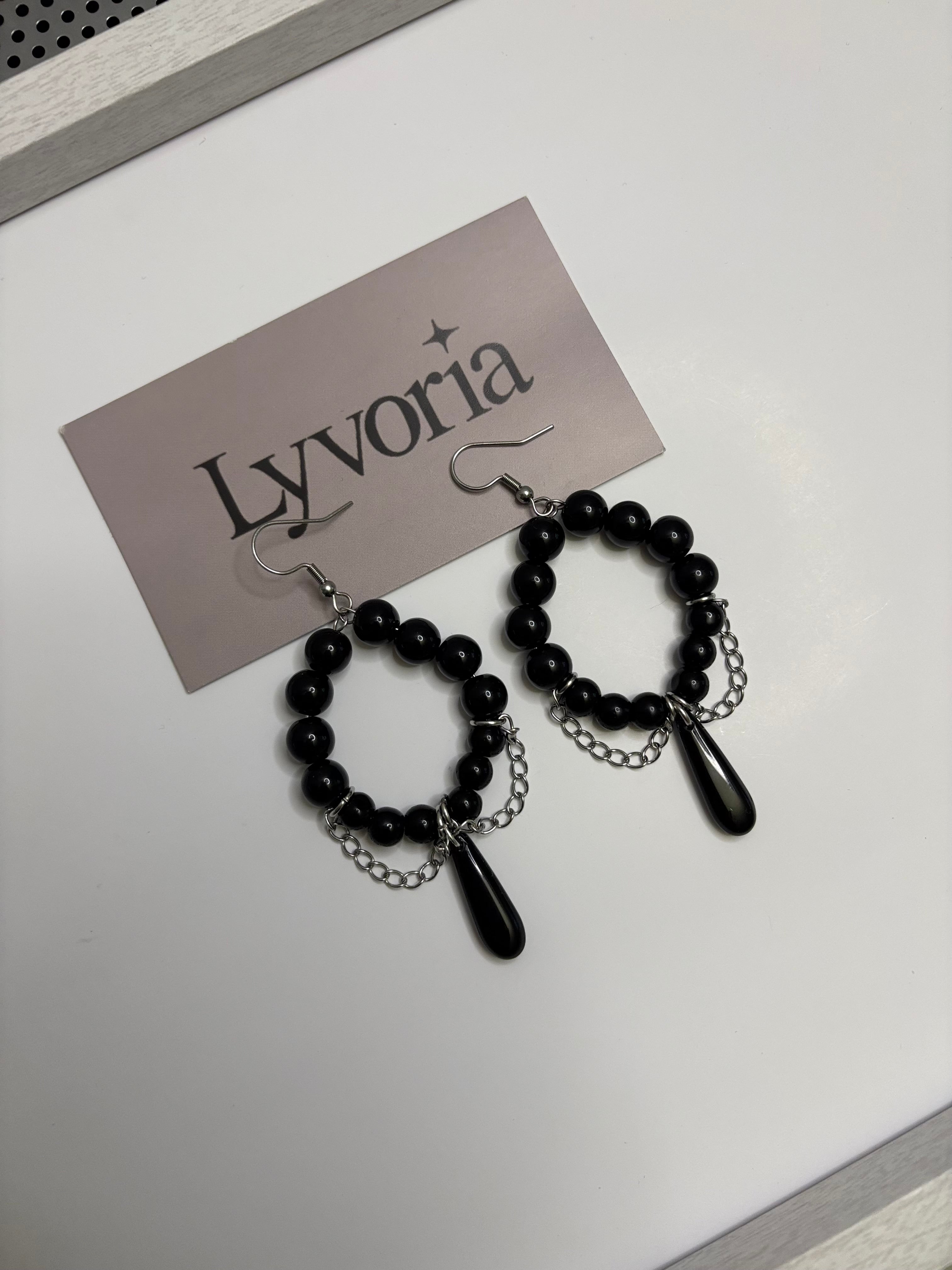 🖤 Midnight Tear Earrings - Dark x Cute Handmade Jewelry