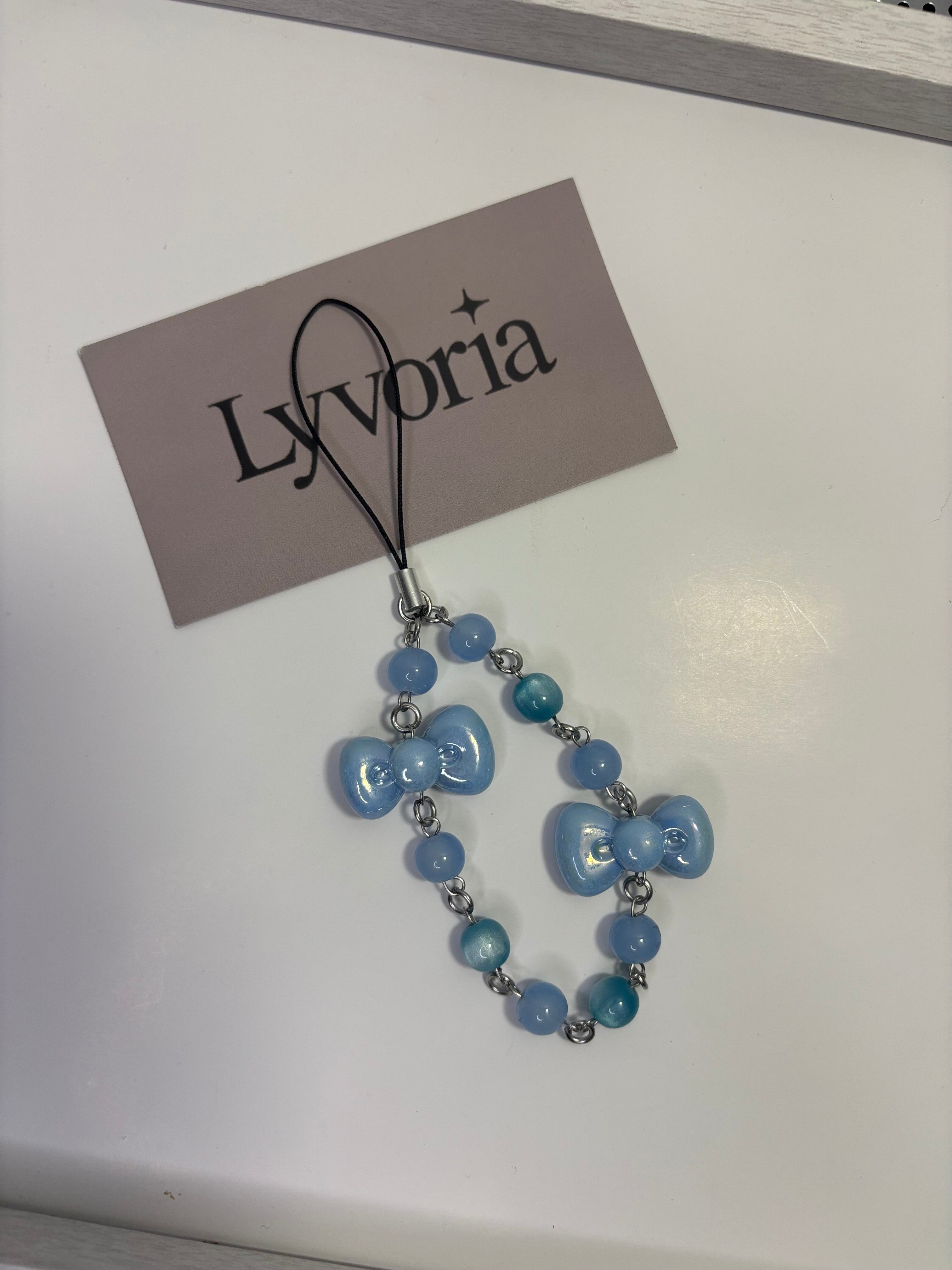 🩵Icy Dream Bow Keychain — Dark x Cute Handmade Accessory