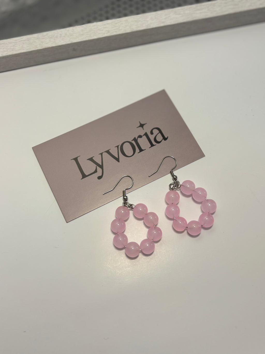 🩷 Pearl Loop Earrings - Rose Dark x Cute Handmade Jewelry