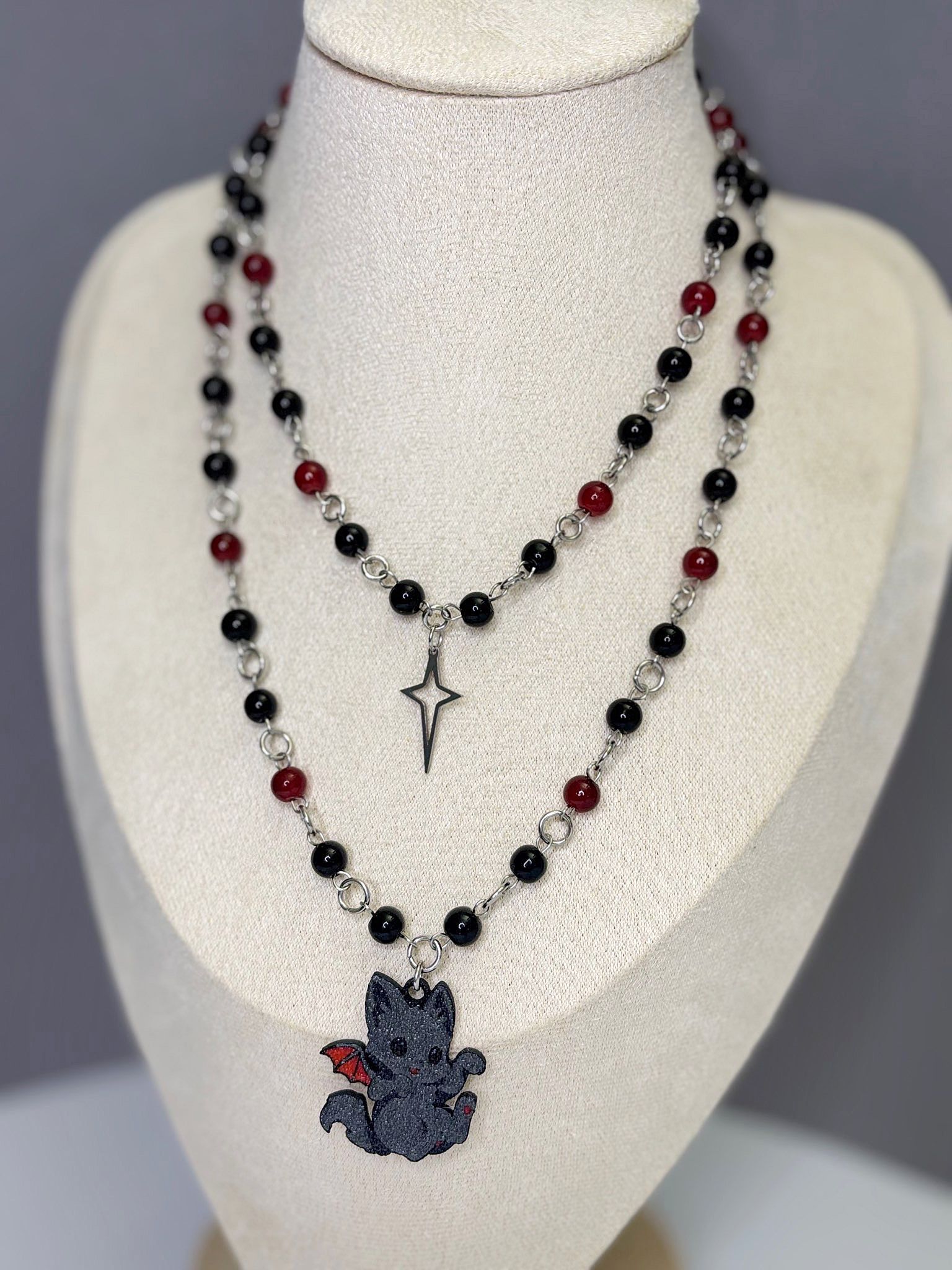 🐾 Dark Purr Necklace - Handmade Dark x Cute Jewelry
