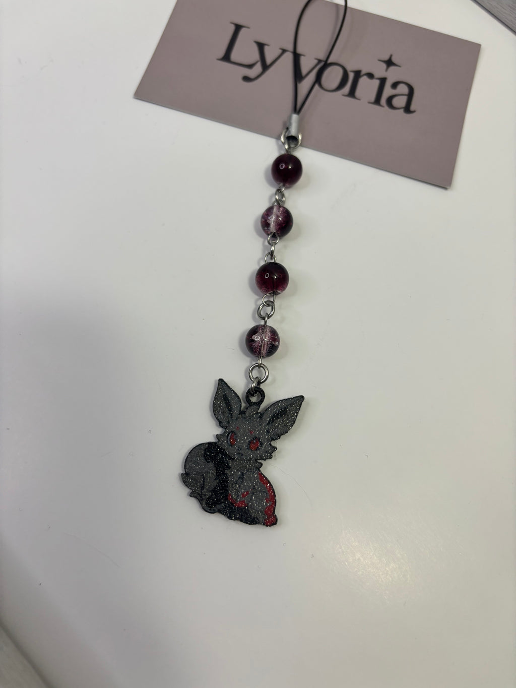 🖤 Dark Fox Keychain — Dark x Cute Handmade Accessory