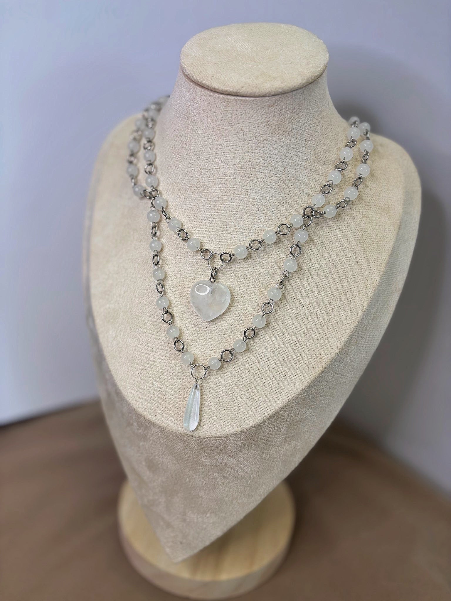 🤍 Lunar Veil Necklace - Handmade Dark x Cute Jewelry