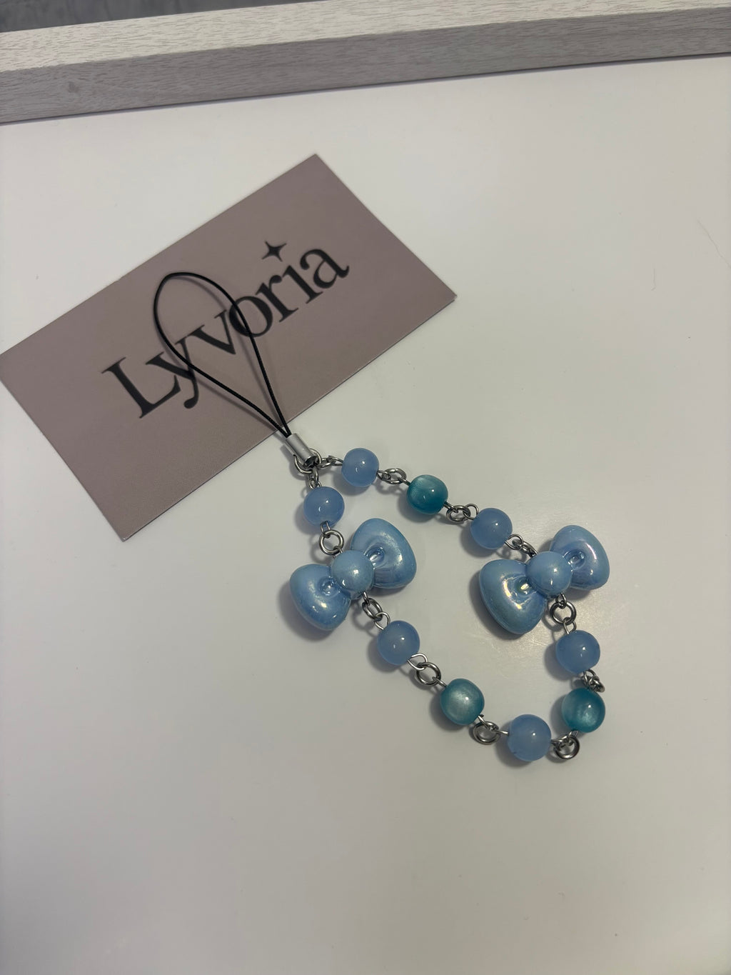 🩵Icy Dream Bow Keychain — Dark x Cute Handmade Accessory