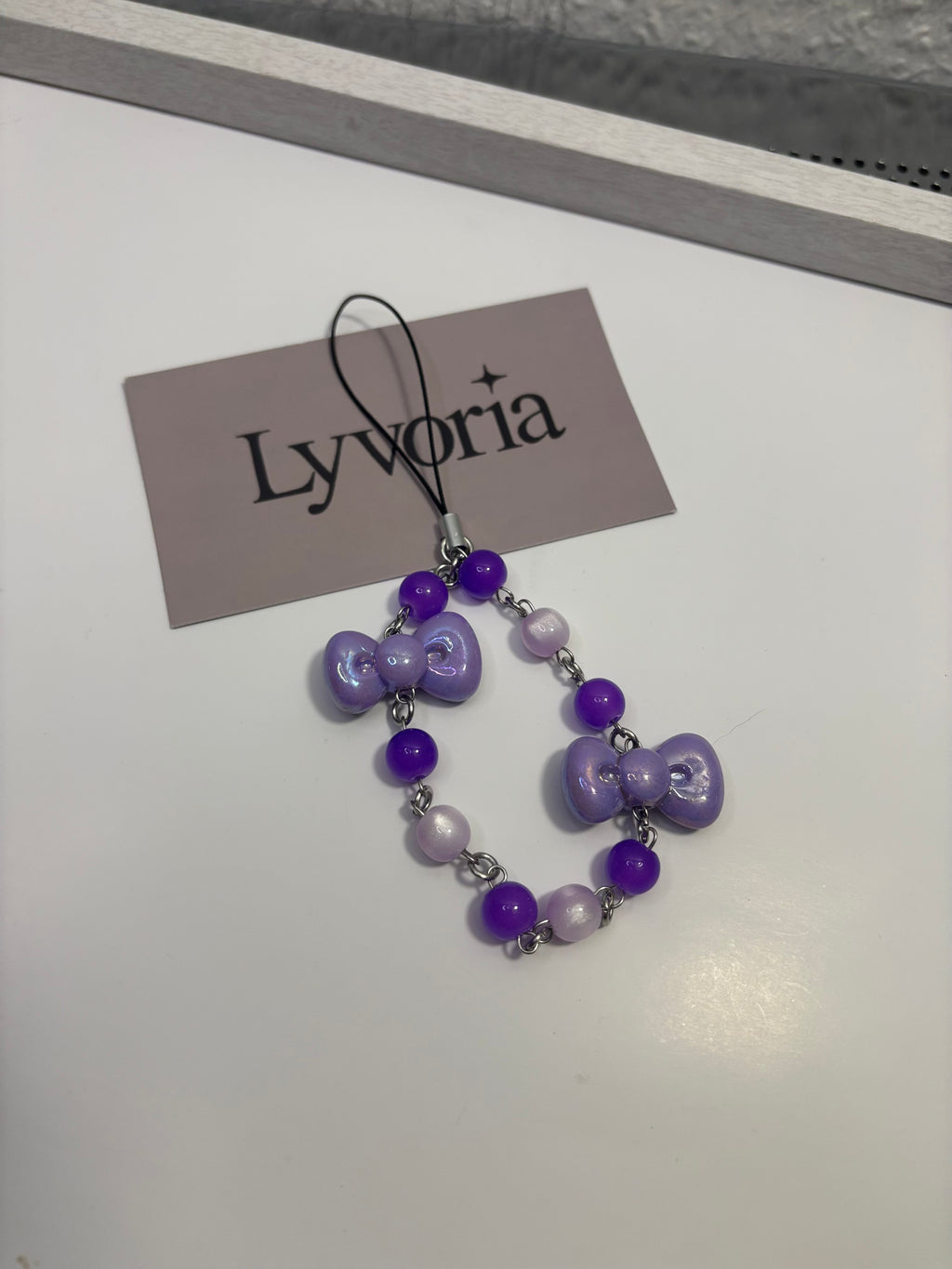 💜Violet Dream Bow Keychain - Dark x Cute Handmade Accessory