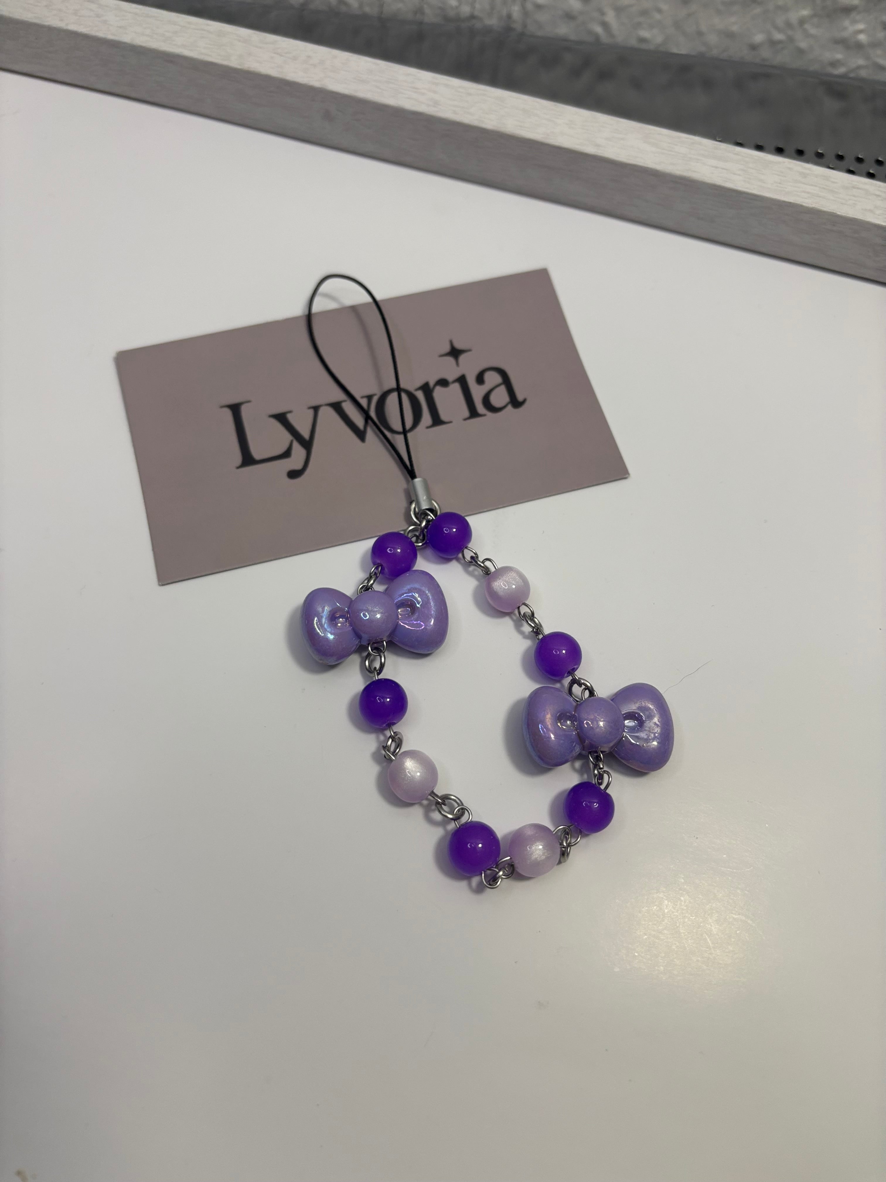 💜Violet Dream Bow Keychain - Dark x Cute Handmade Accessory