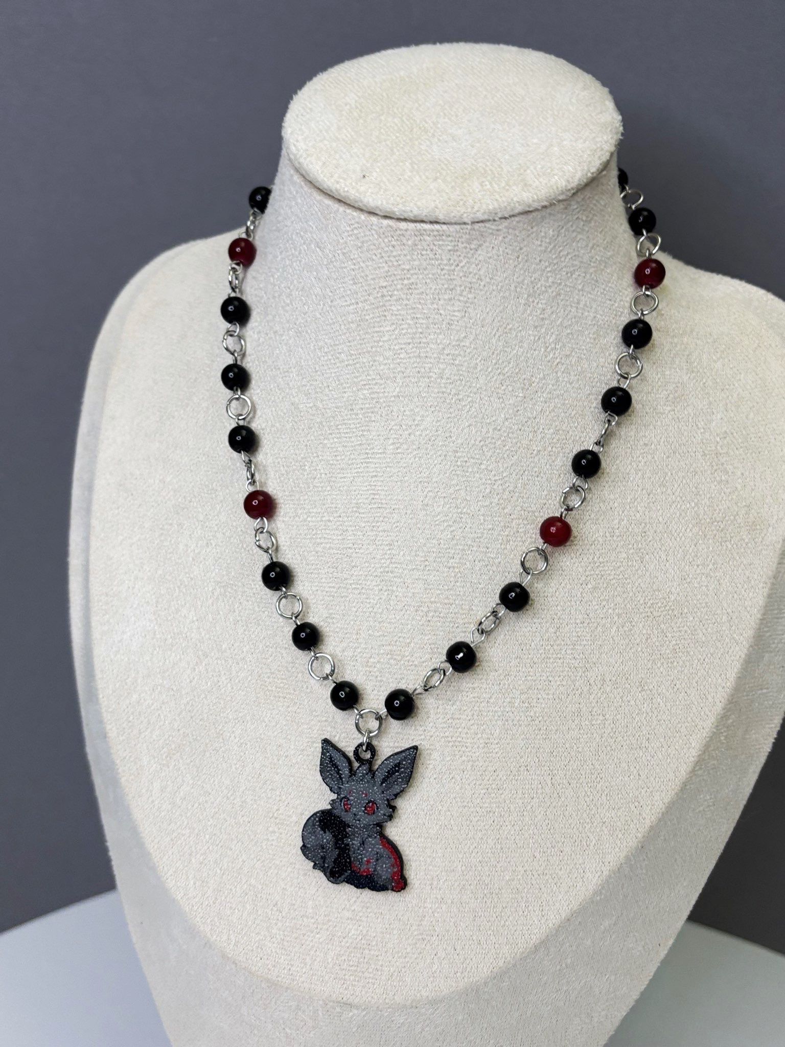 🌙 Blood Moon Fox Necklace - Handmade Dark x Cute Jewelry
