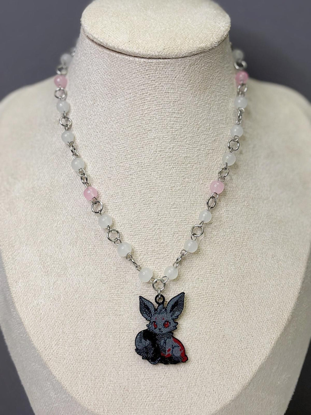 🌙 Blood Moon Fox Necklace - Dark x Cute Handmade Jewelry