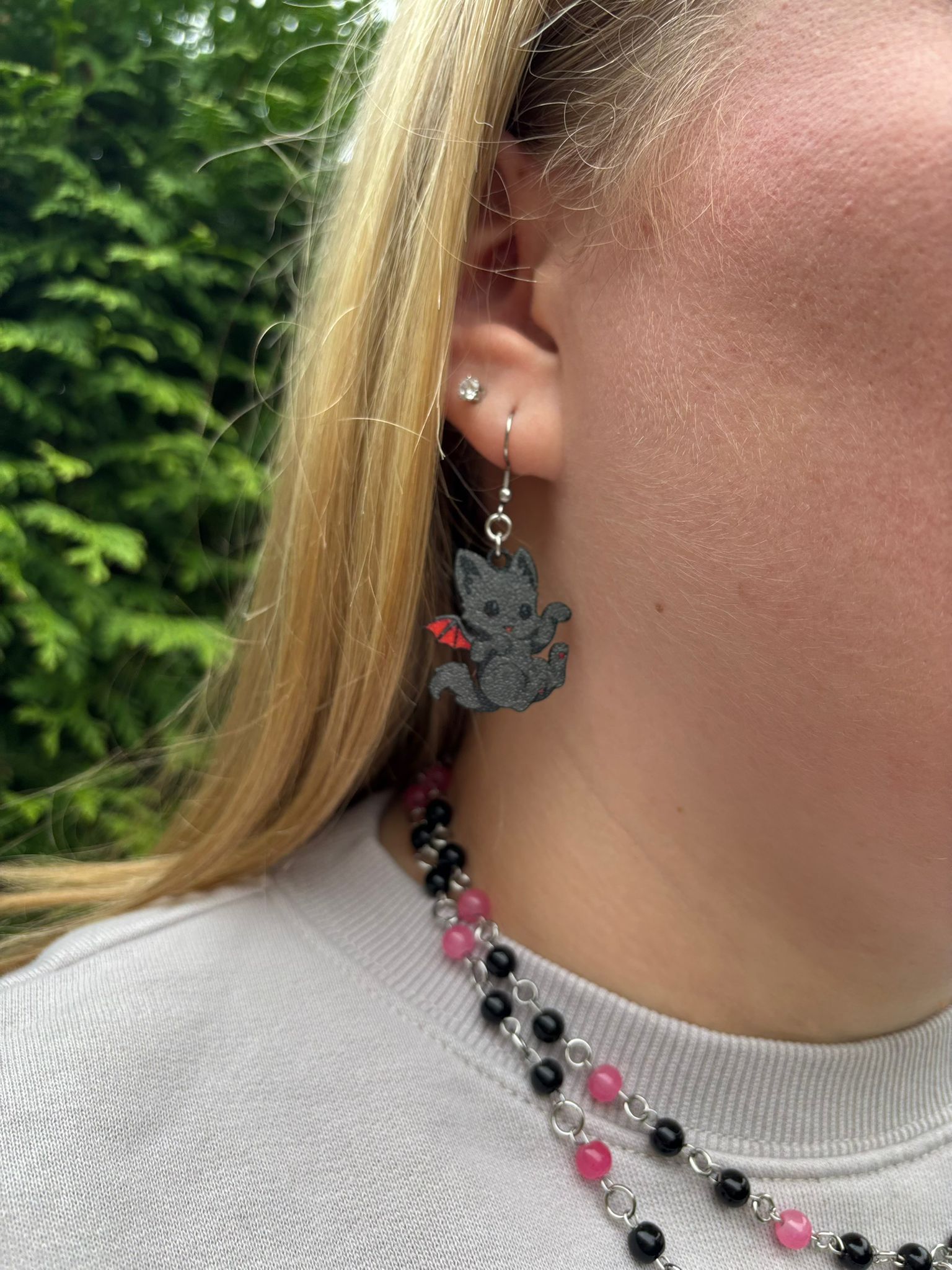 Dark Purr Earrings - Handmade dark x Cute Jewelry