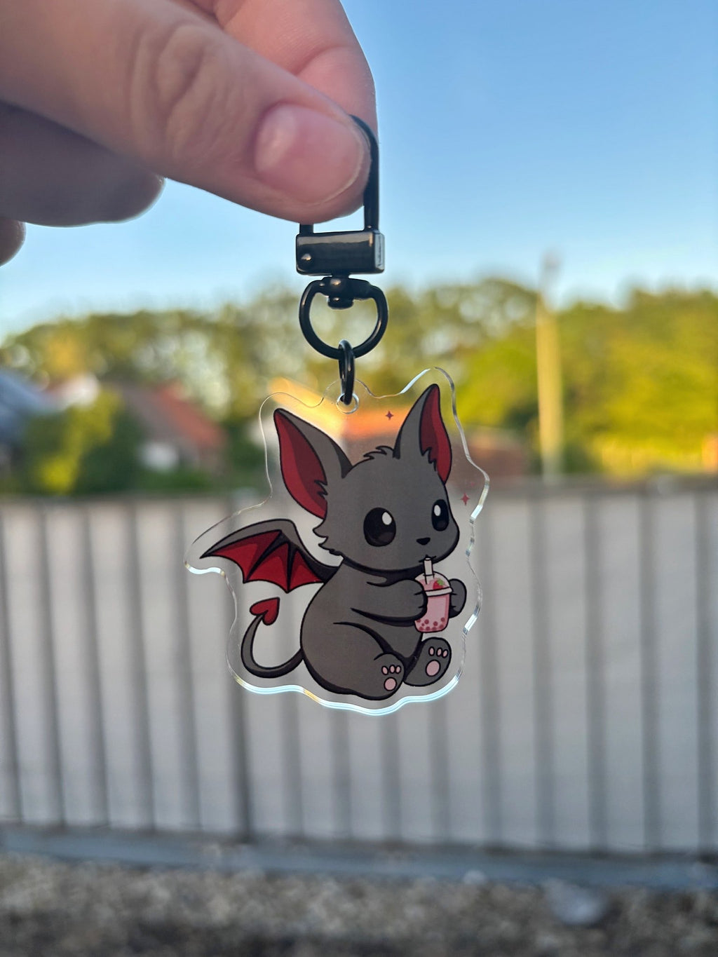 Boba Batcat Keychain