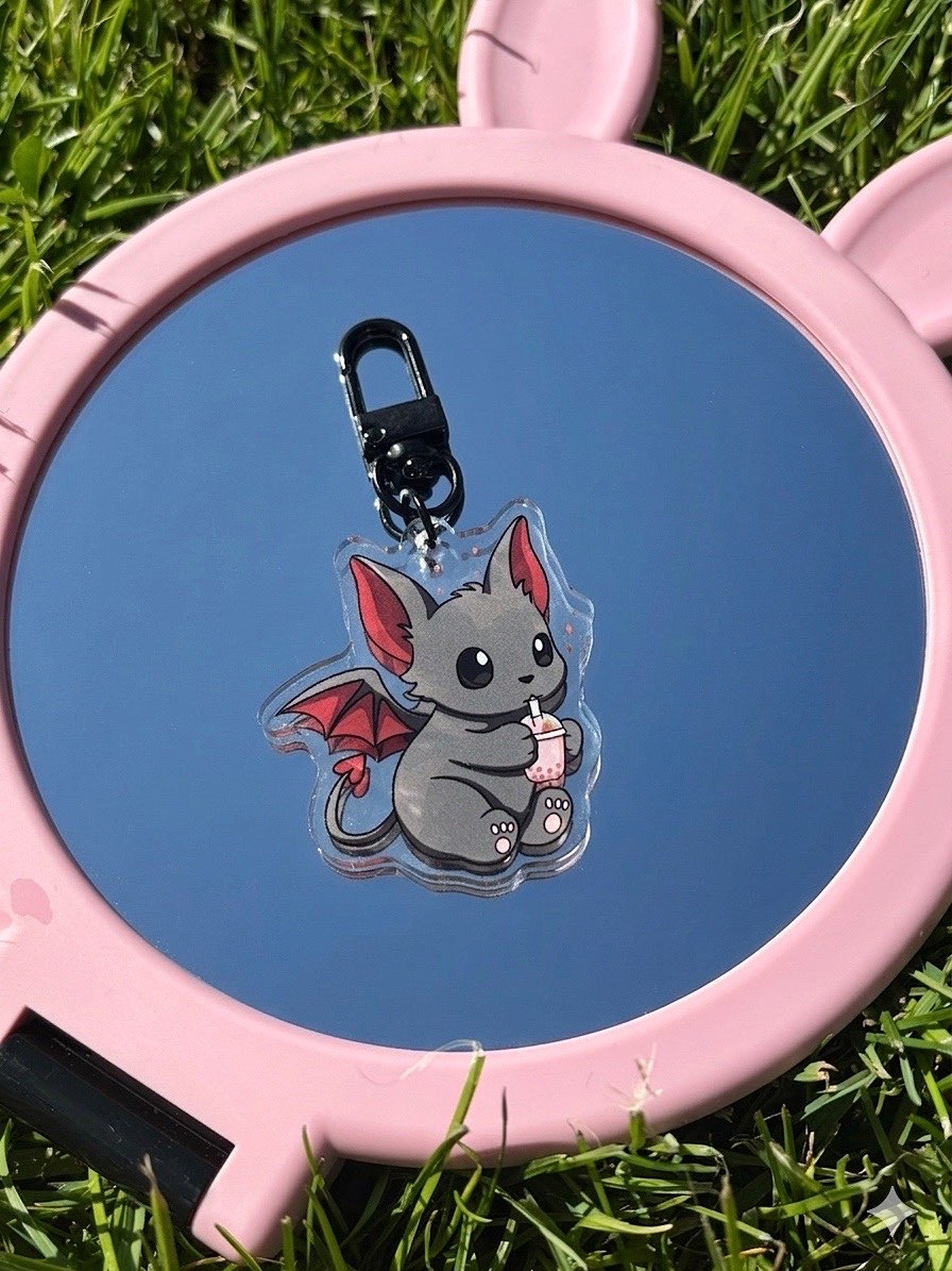 Boba Batcat Keychain