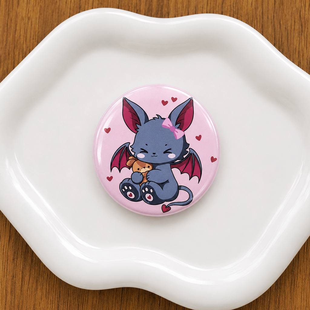 Teddy-Batcat Button