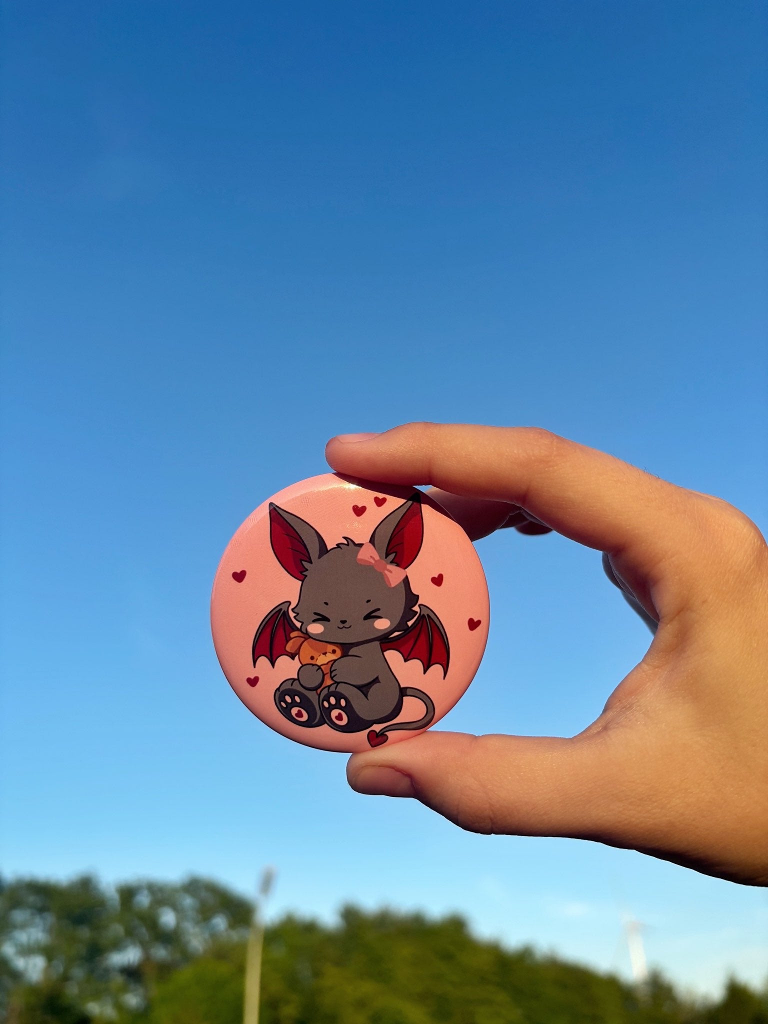 Teddy-Batcat Button