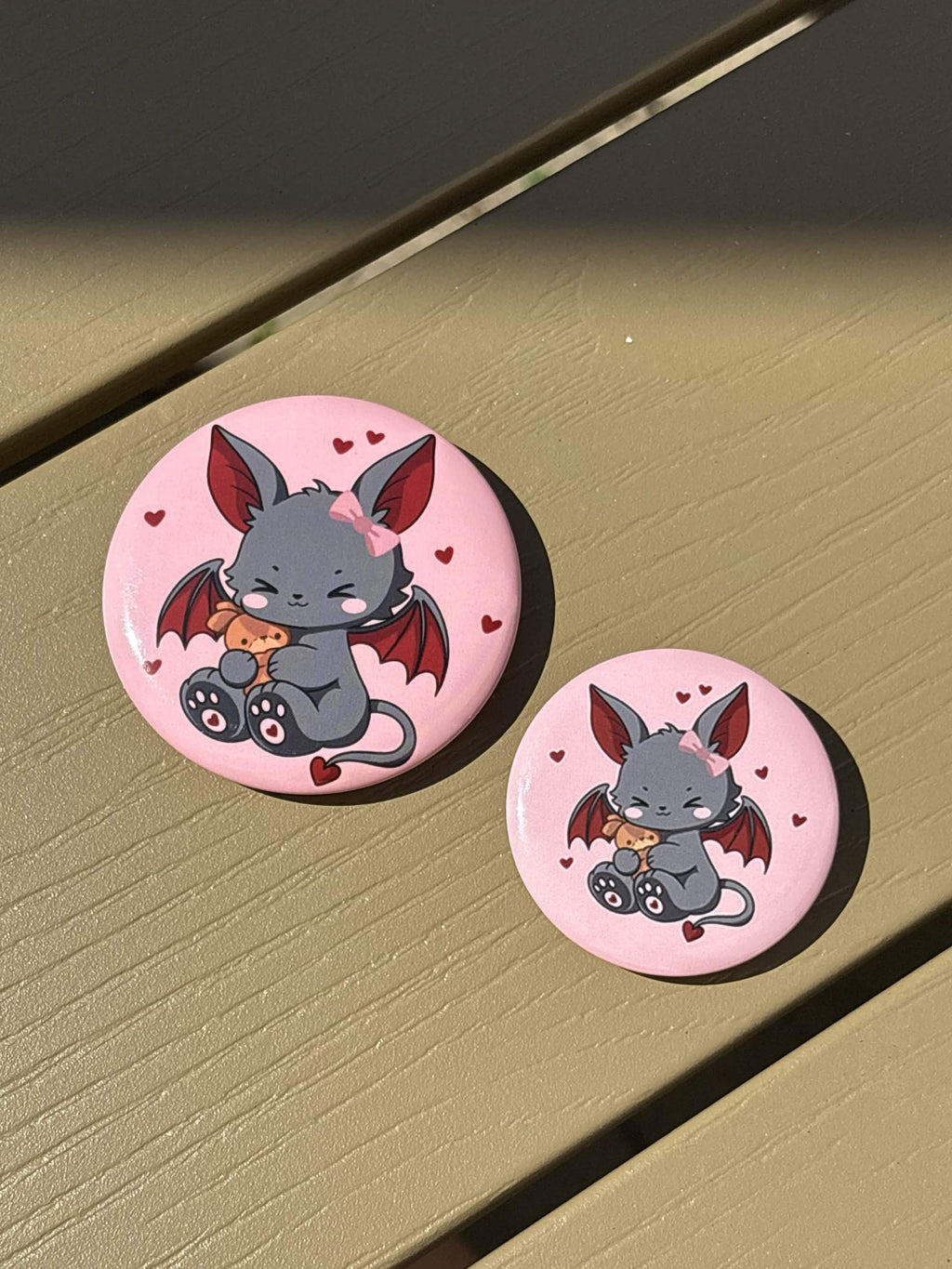 Teddy-Batcat Button