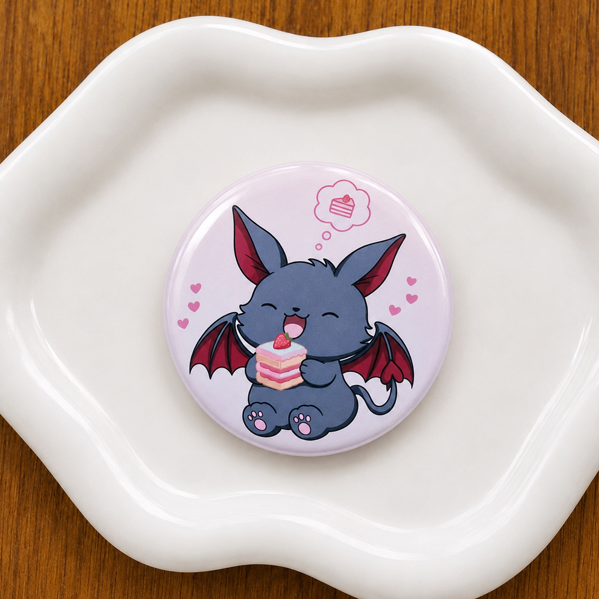 Cake Batcat Button
