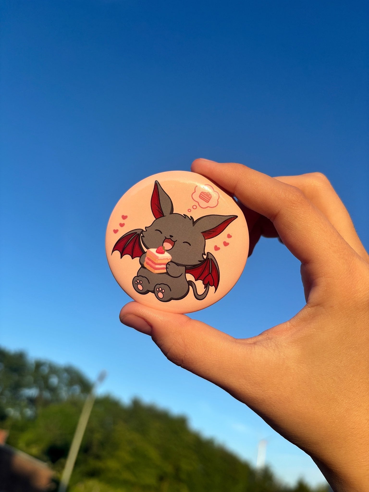 Cake Batcat Button