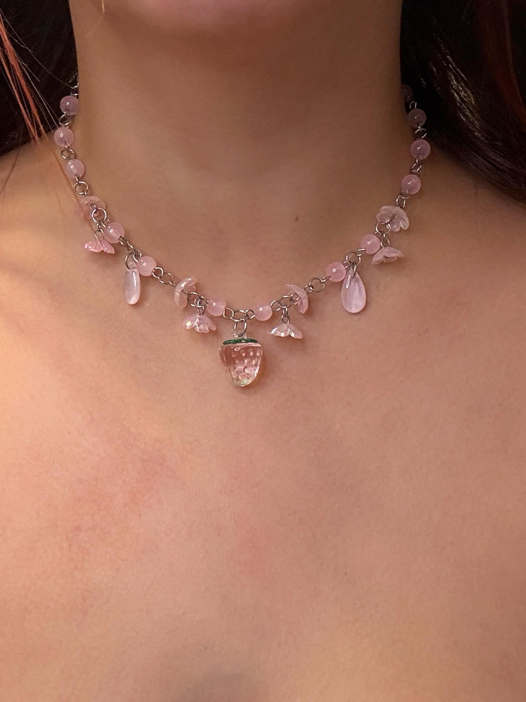 Strawberry Bloom Neckalce
