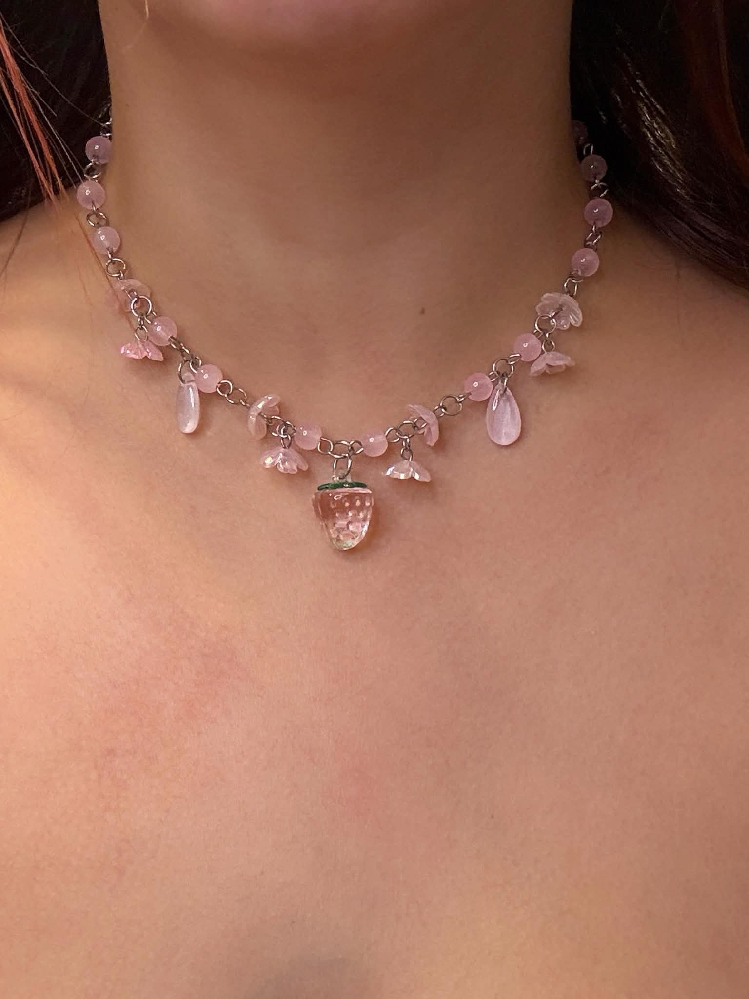 Strawberry Bloom Neckalce