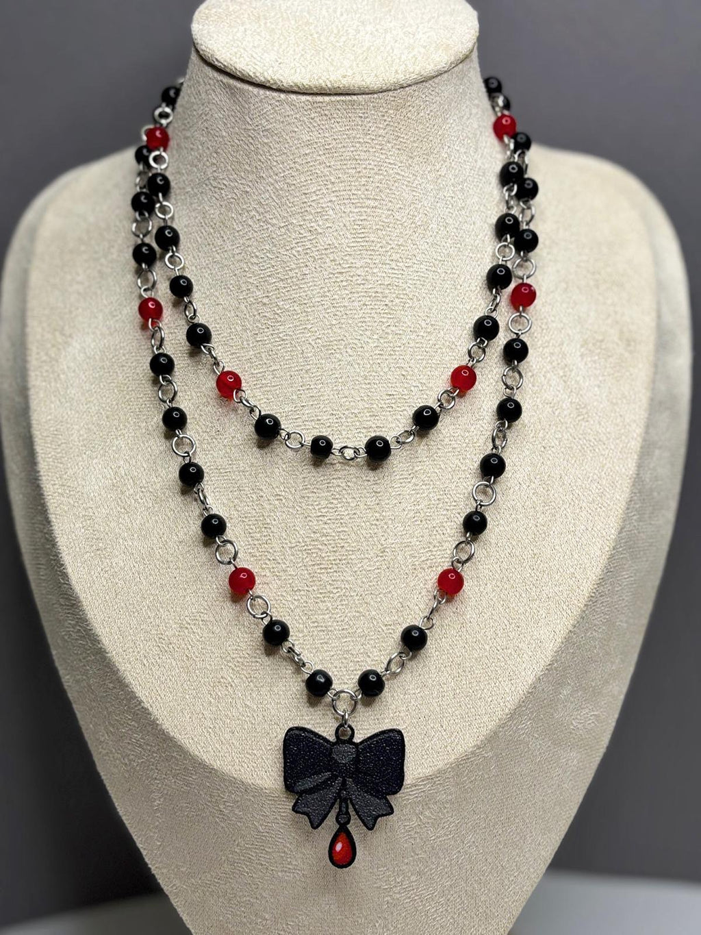 🎀 Bloody Bow Necklace - Handmade Dark x Cute Jewelry