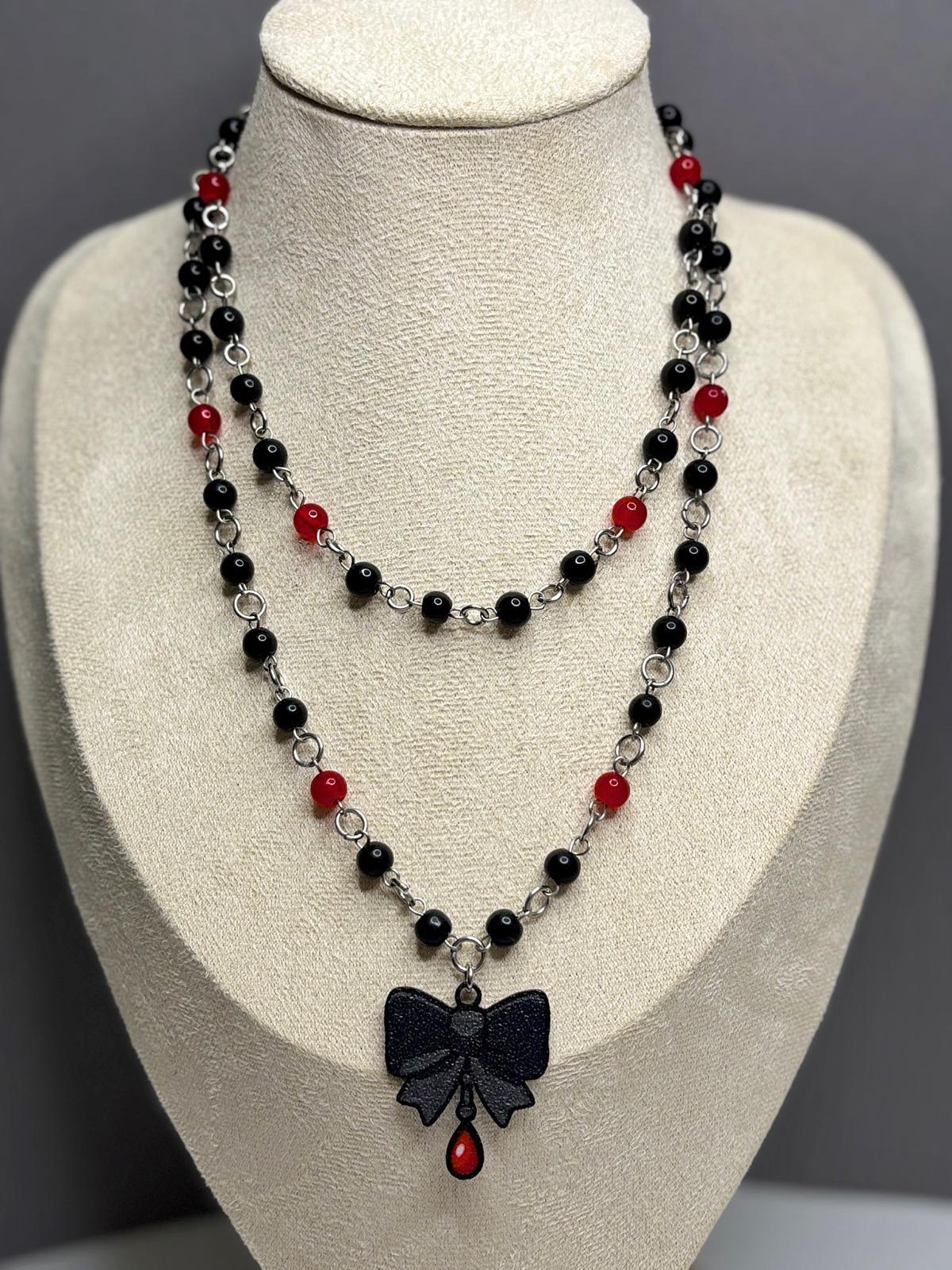 🎀 Bloody Bow Necklace - Handmade Dark x Cute Jewelry
