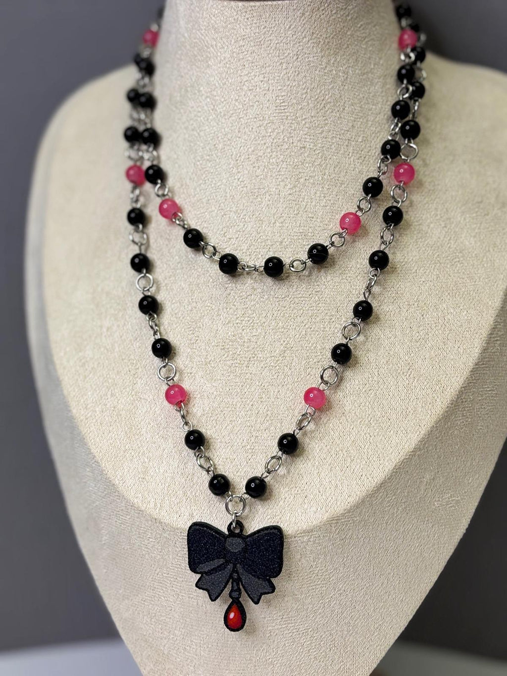 🎀 Bloody Bow Necklace - Handmade Dark x Cute Jewelry