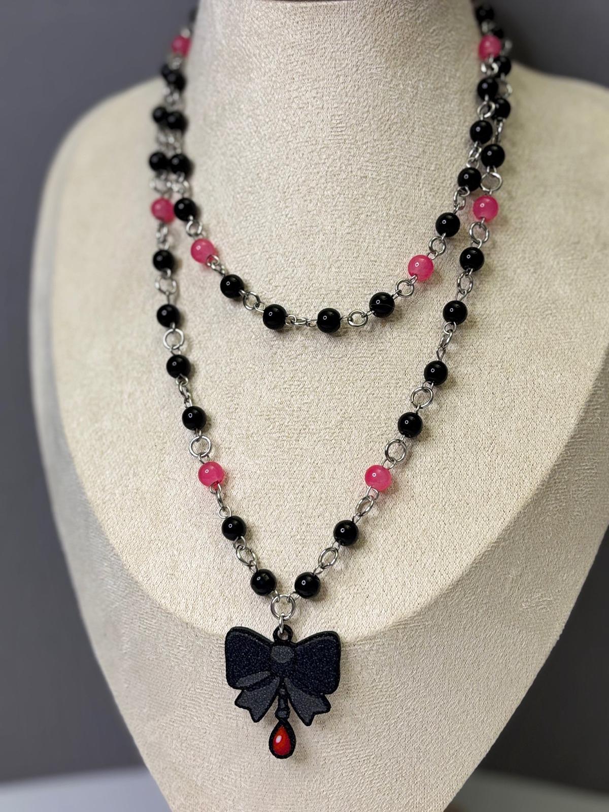 🎀 Bloody Bow Necklace - Handmade Dark x Cute Jewelry