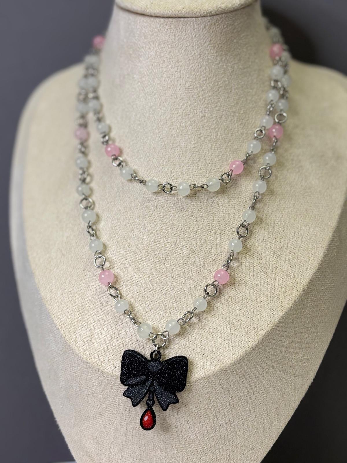 🎀 Bloody Bow Necklace - Handmade Dark x Cute Jewelry