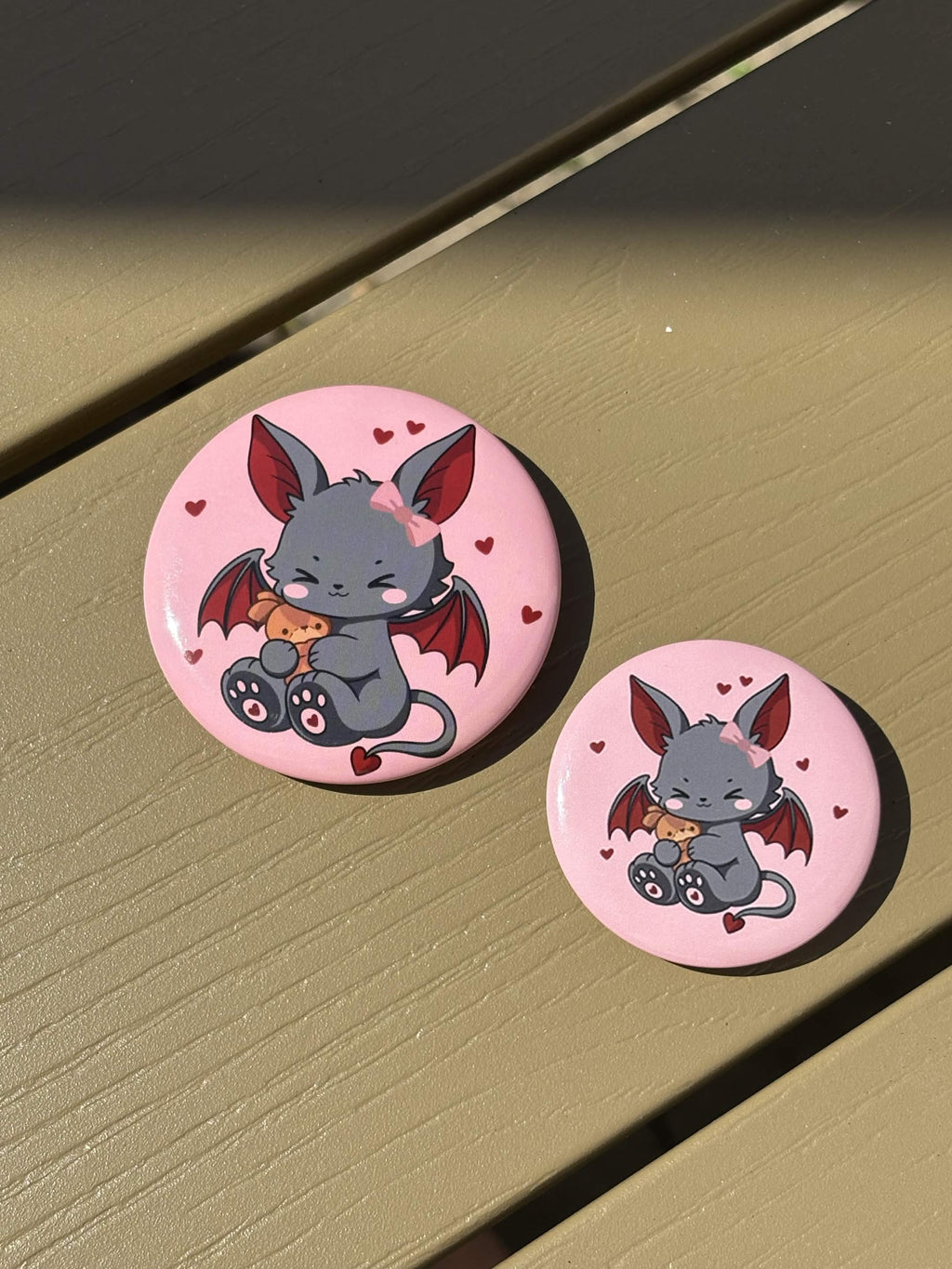 Teddy-Batcat Button