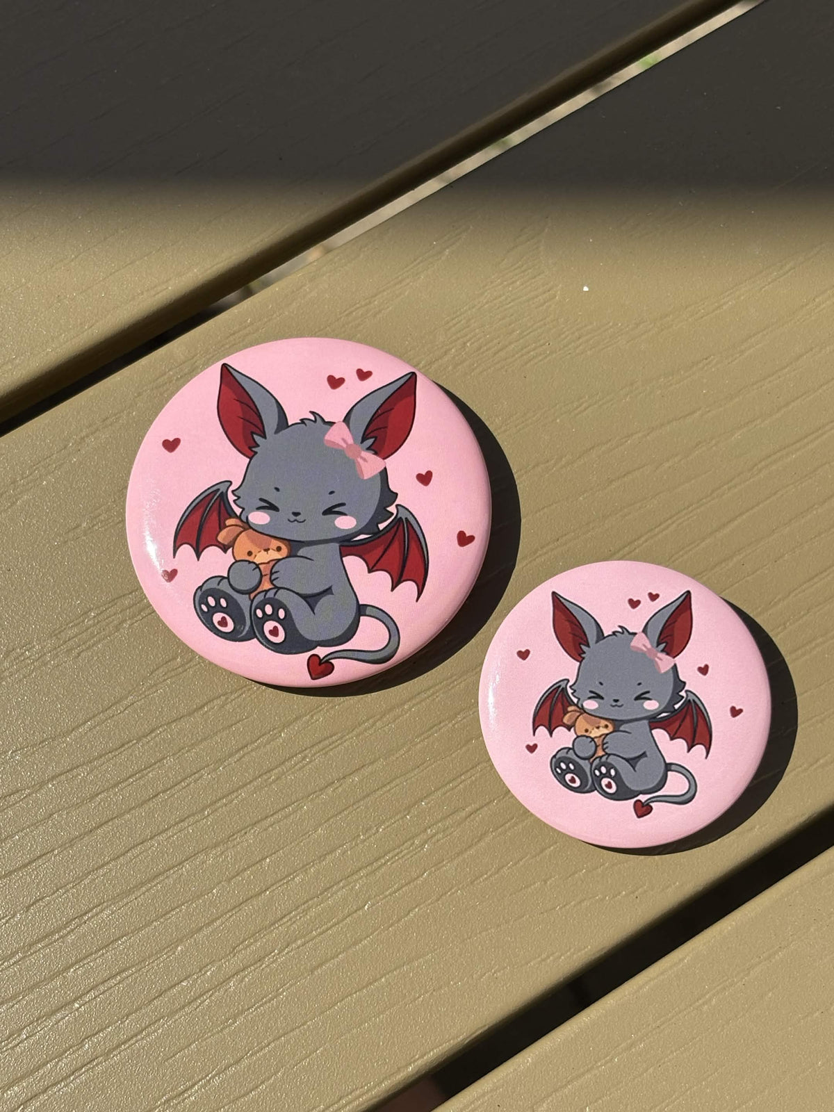 Teddy-Batcat Button