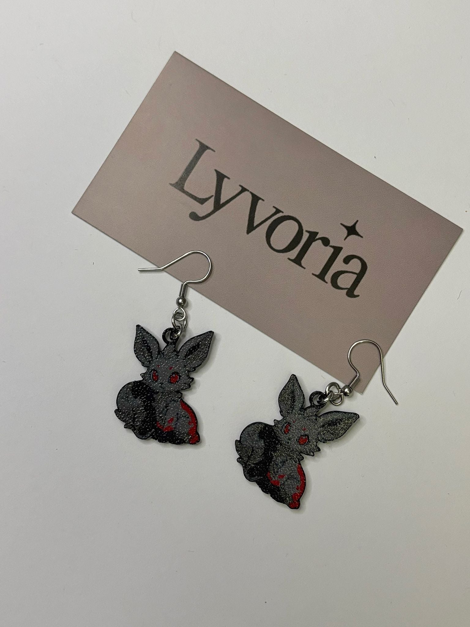Blood Moon Fox Earrings - Handmade Dark x Cute Jewelry