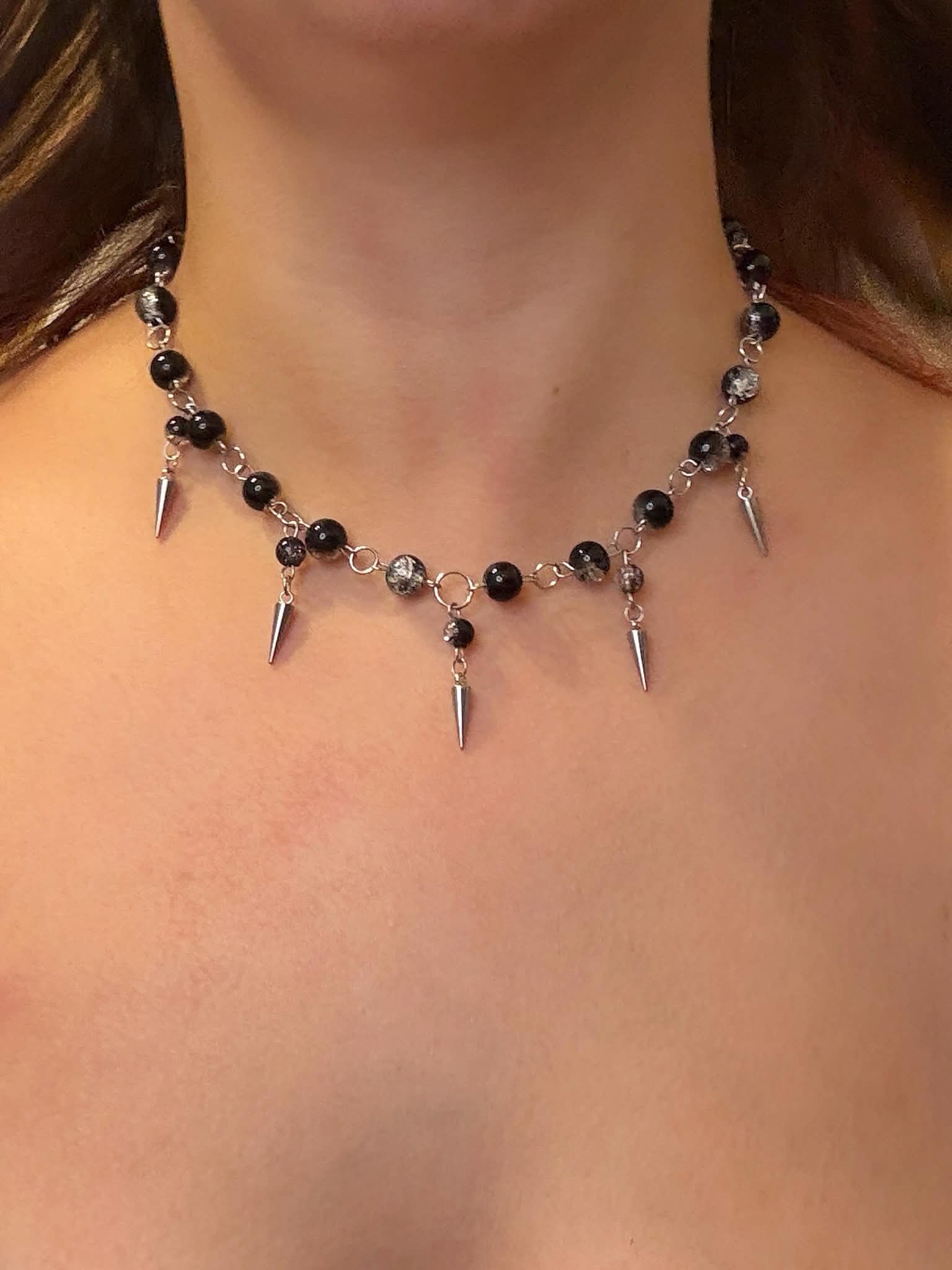 🖤 Spiked Moon Necklace
